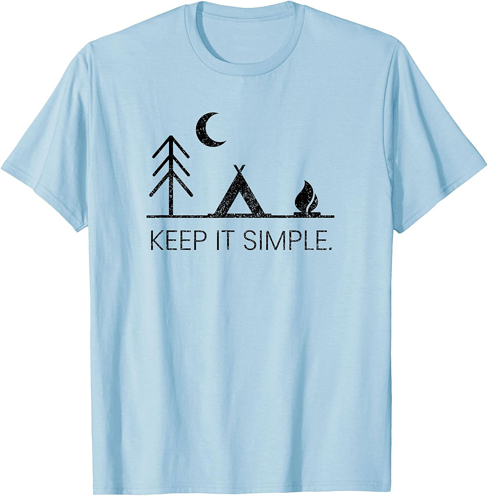 Keep It Simple Camping Graphic Tee - Minimalist Nature Unisex T-Shirt