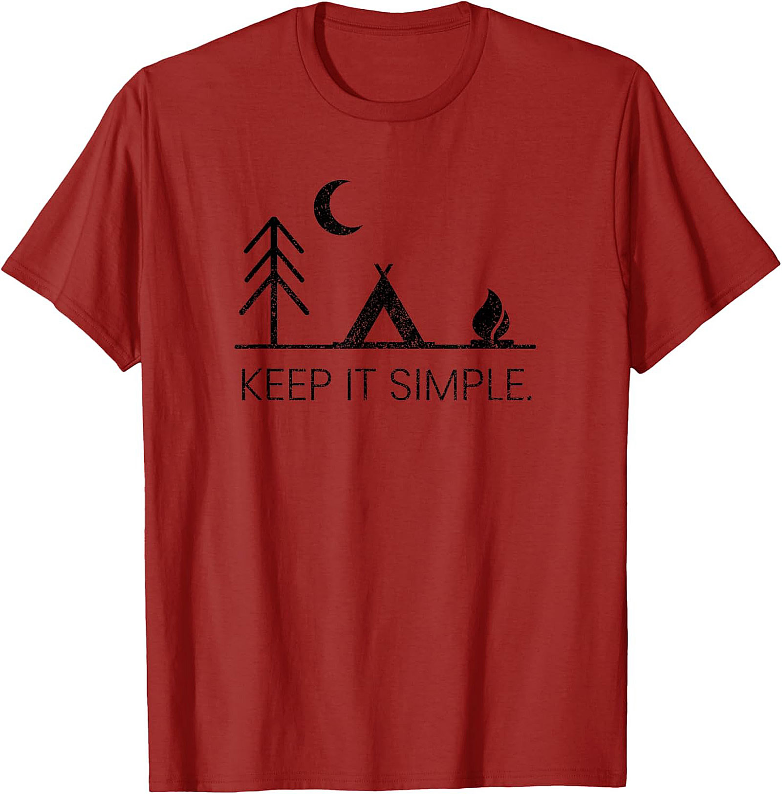 Keep It Simple Camping Graphic Tee - Minimalist Nature Unisex T-Shirt