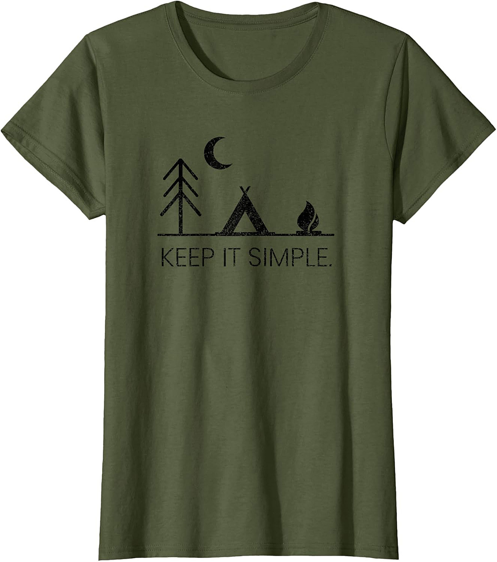 Keep It Simple Camping Graphic Tee - Minimalist Nature Unisex T-Shirt