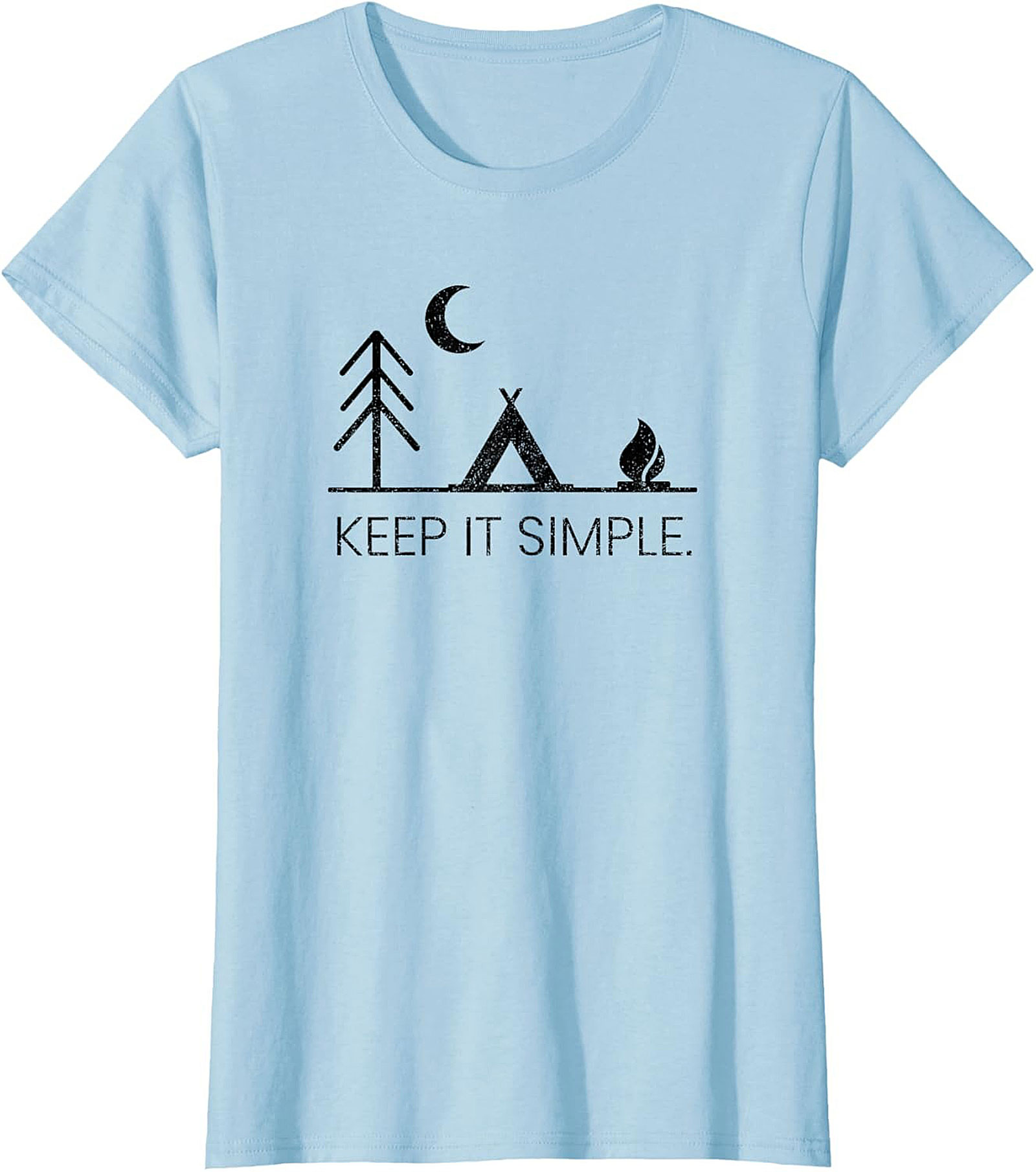 Keep It Simple Camping Graphic Tee - Minimalist Nature Unisex T-Shirt