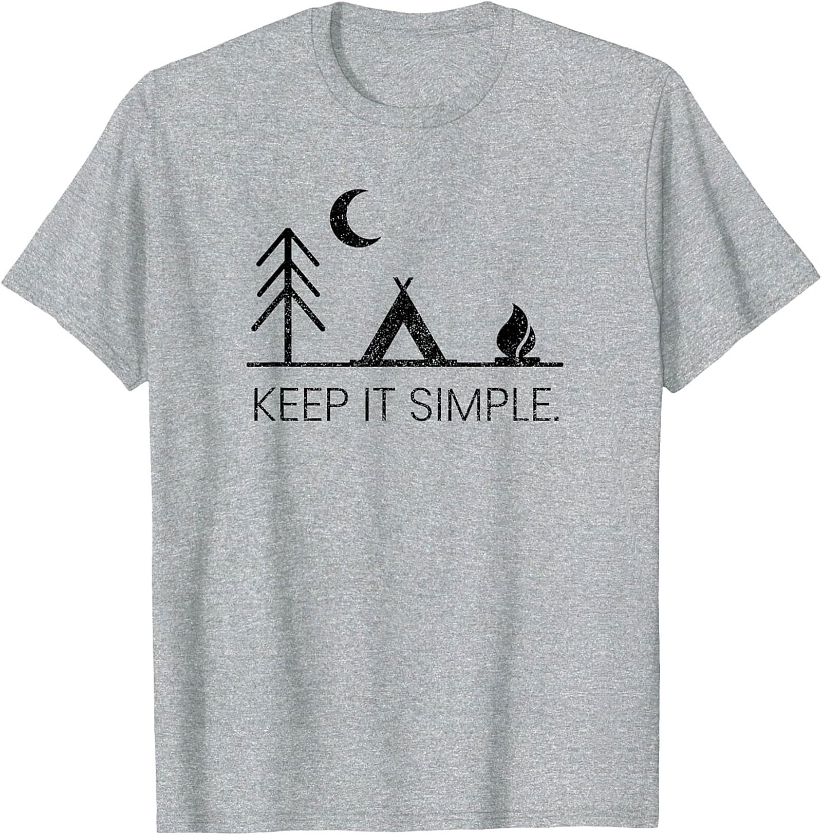 Keep It Simple Camping Graphic Tee - Minimalist Nature Unisex T-Shirt
