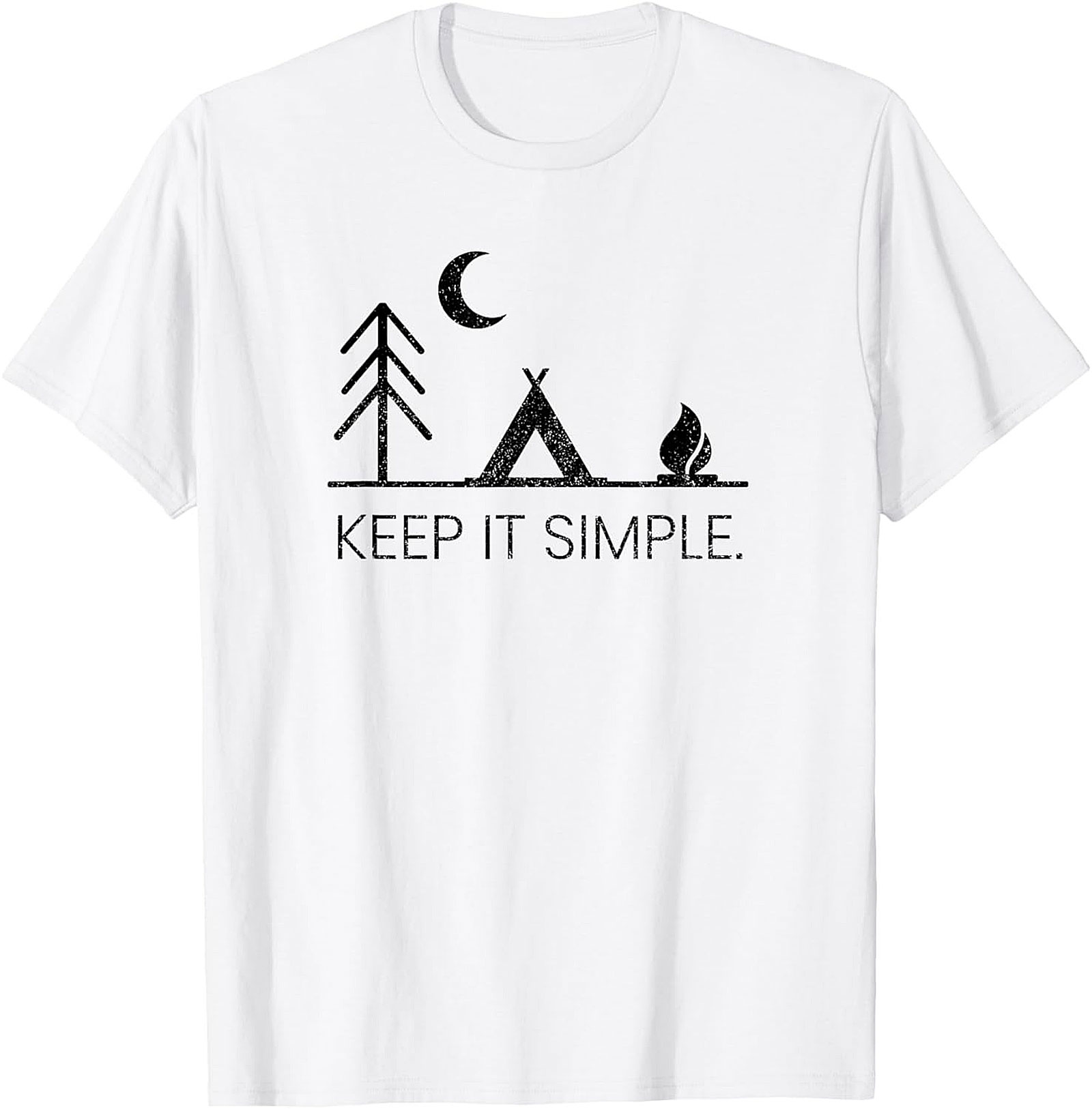 Keep It Simple Camping Graphic Tee - Minimalist Nature Unisex T-Shirt
