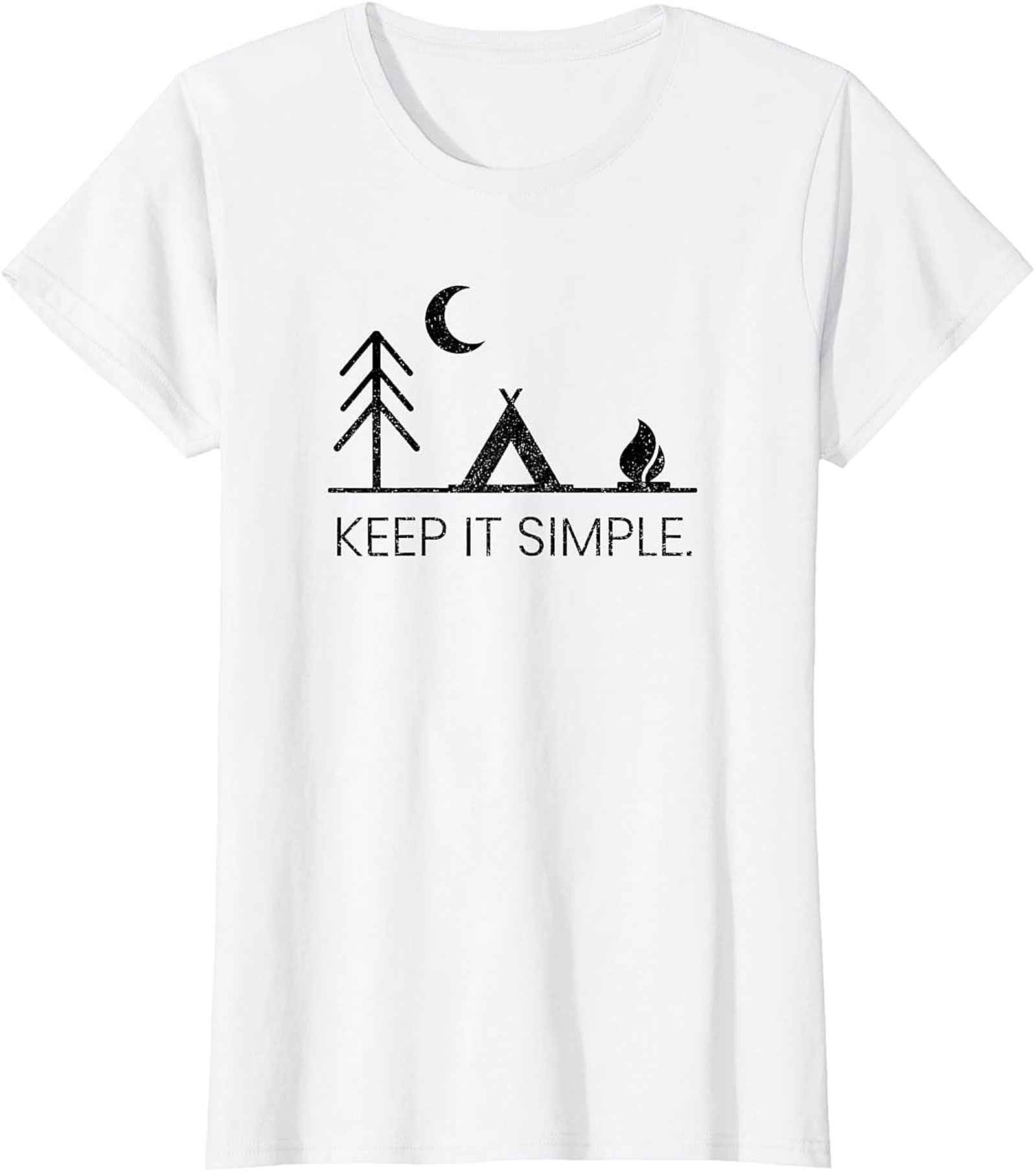 Keep It Simple Camping Graphic Tee - Minimalist Nature Unisex T-Shirt