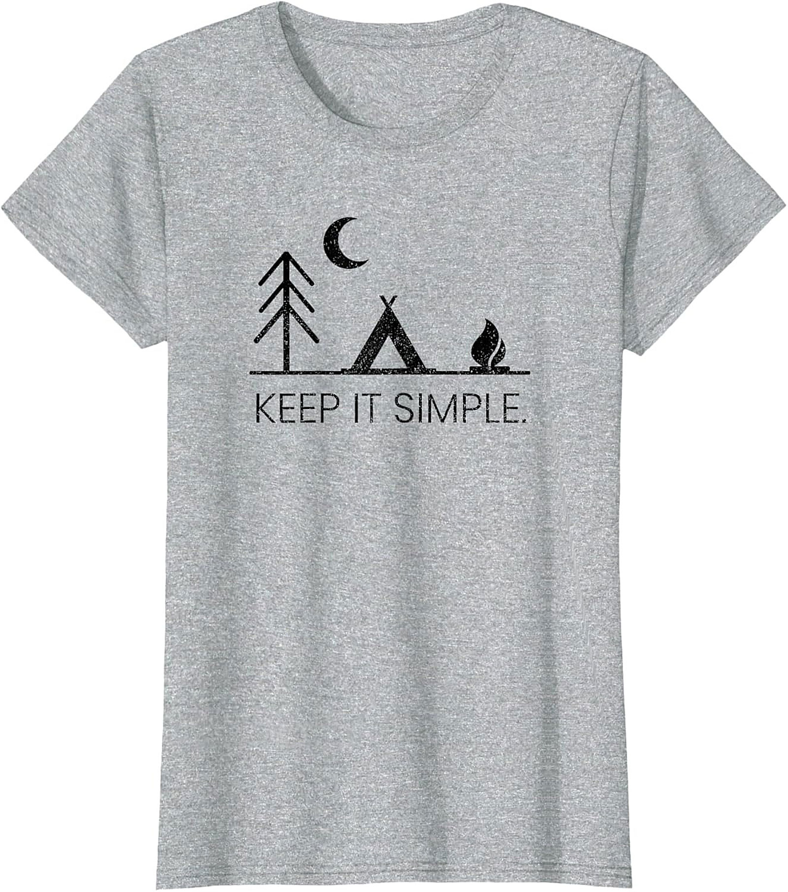 Keep It Simple Camping Graphic Tee - Minimalist Nature Unisex T-Shirt