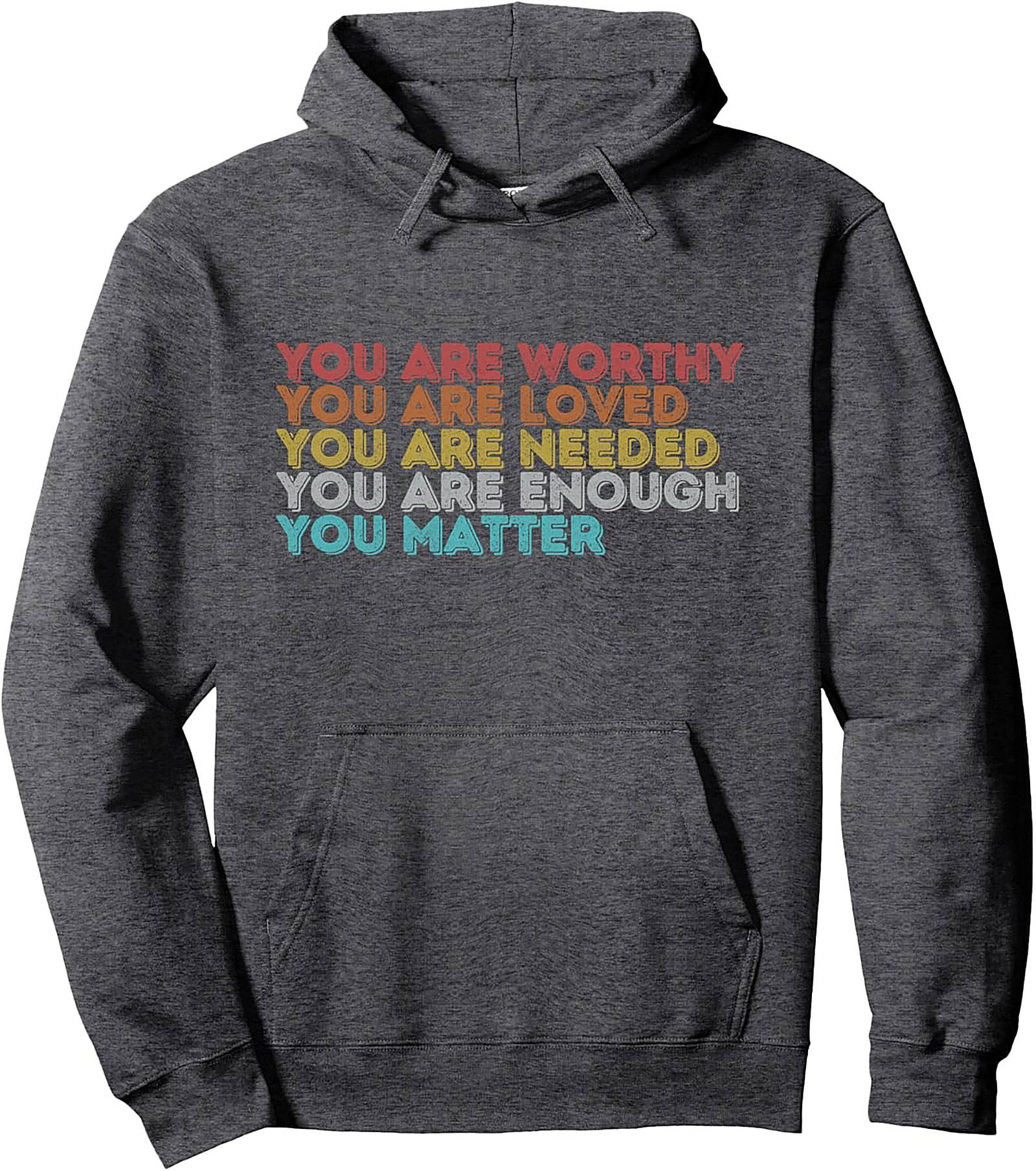 You Are Worthy Positive Affirmation Hoodie Retro Pullover