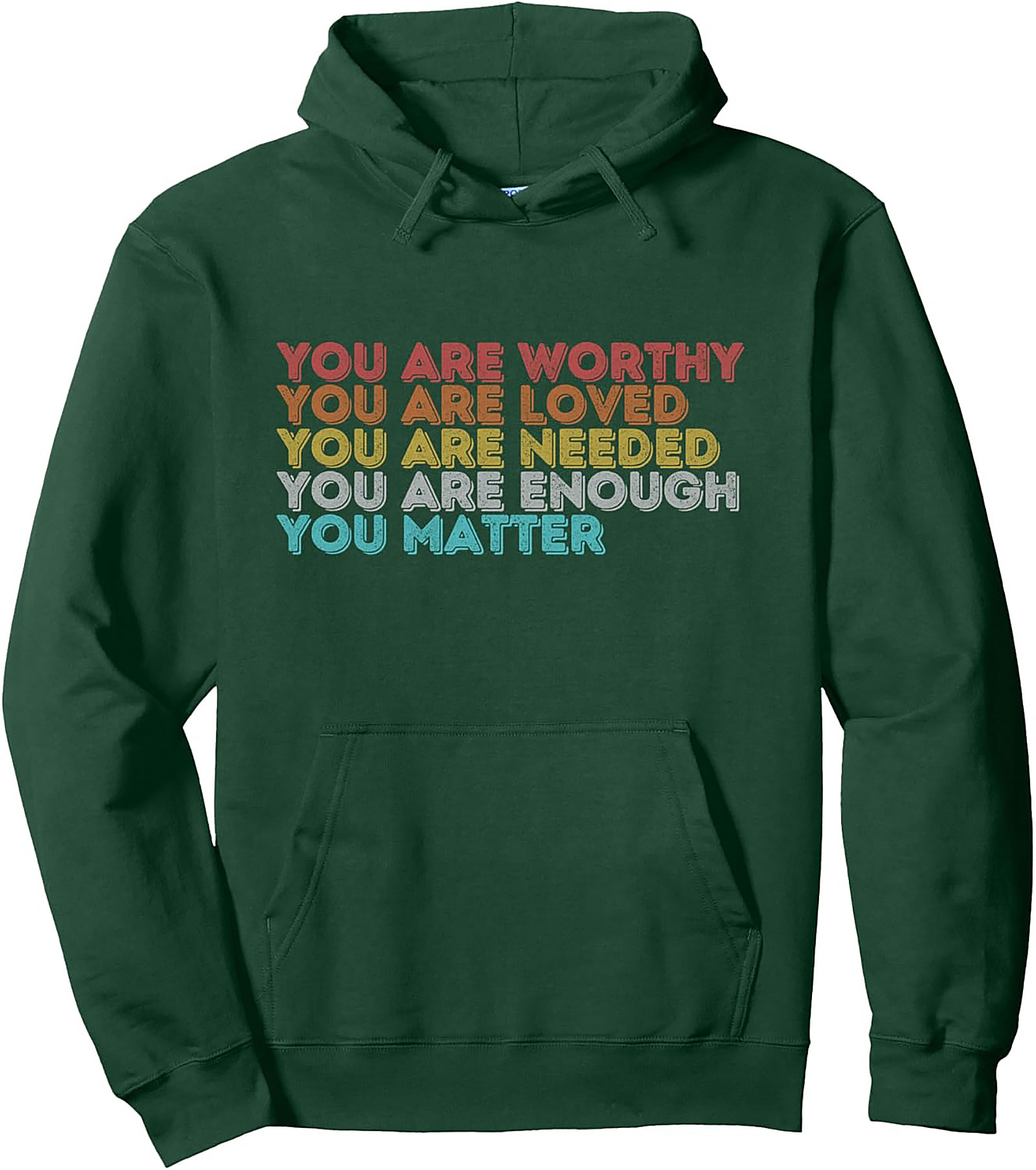 You Are Worthy Positive Affirmation Hoodie Retro Pullover