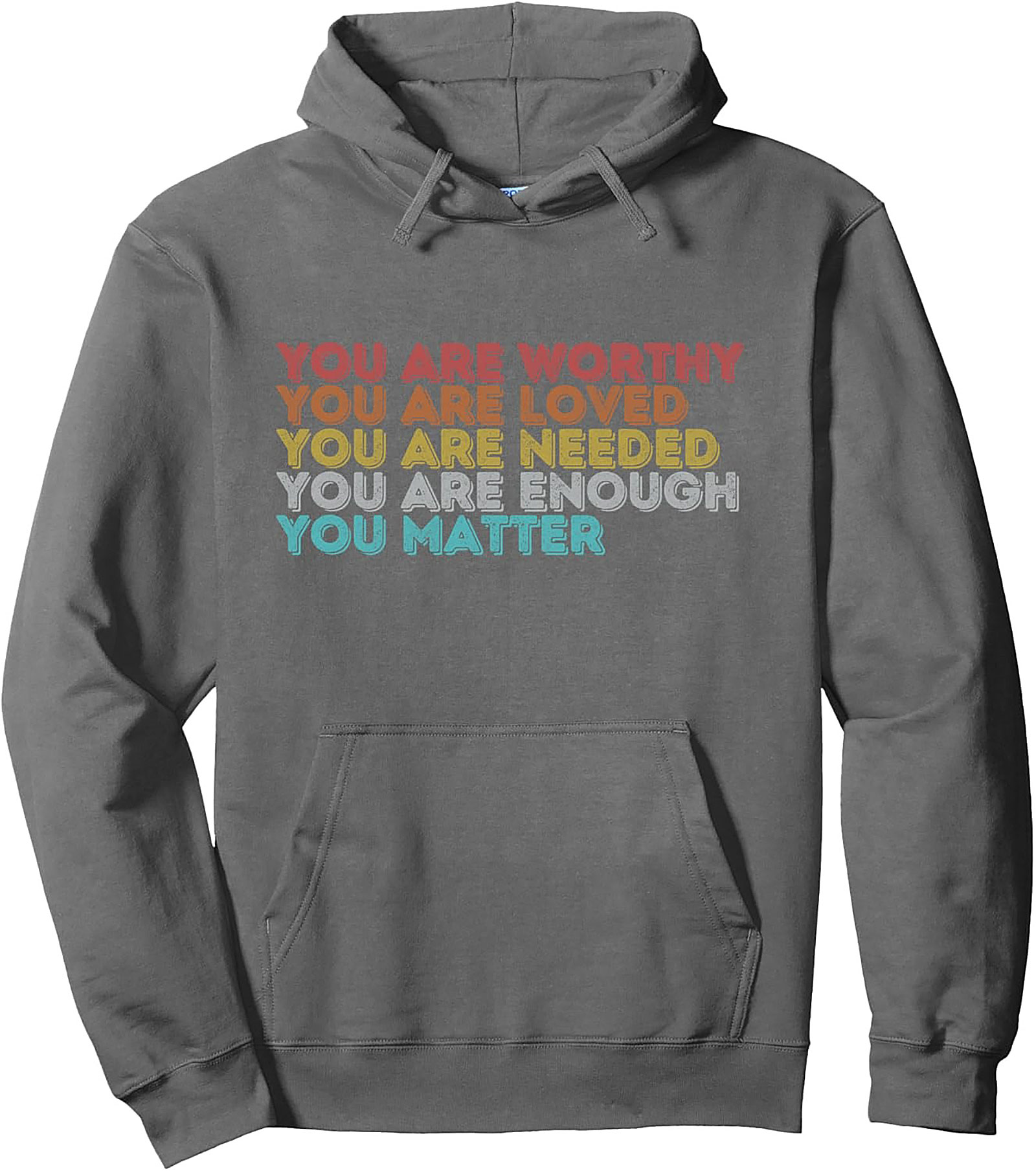 You Are Worthy Positive Affirmation Hoodie Retro Pullover