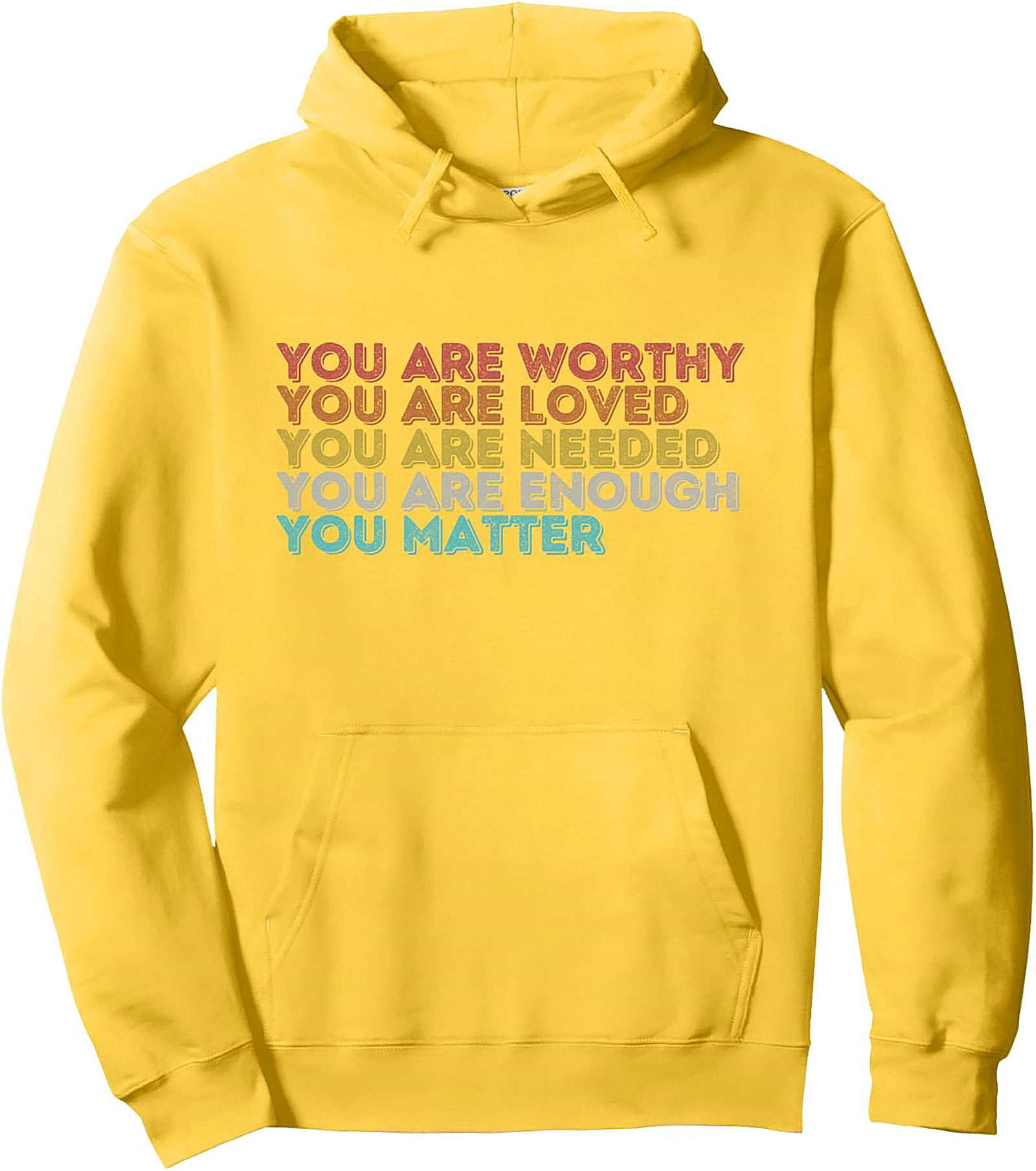 You Are Worthy Positive Affirmation Hoodie Retro Pullover