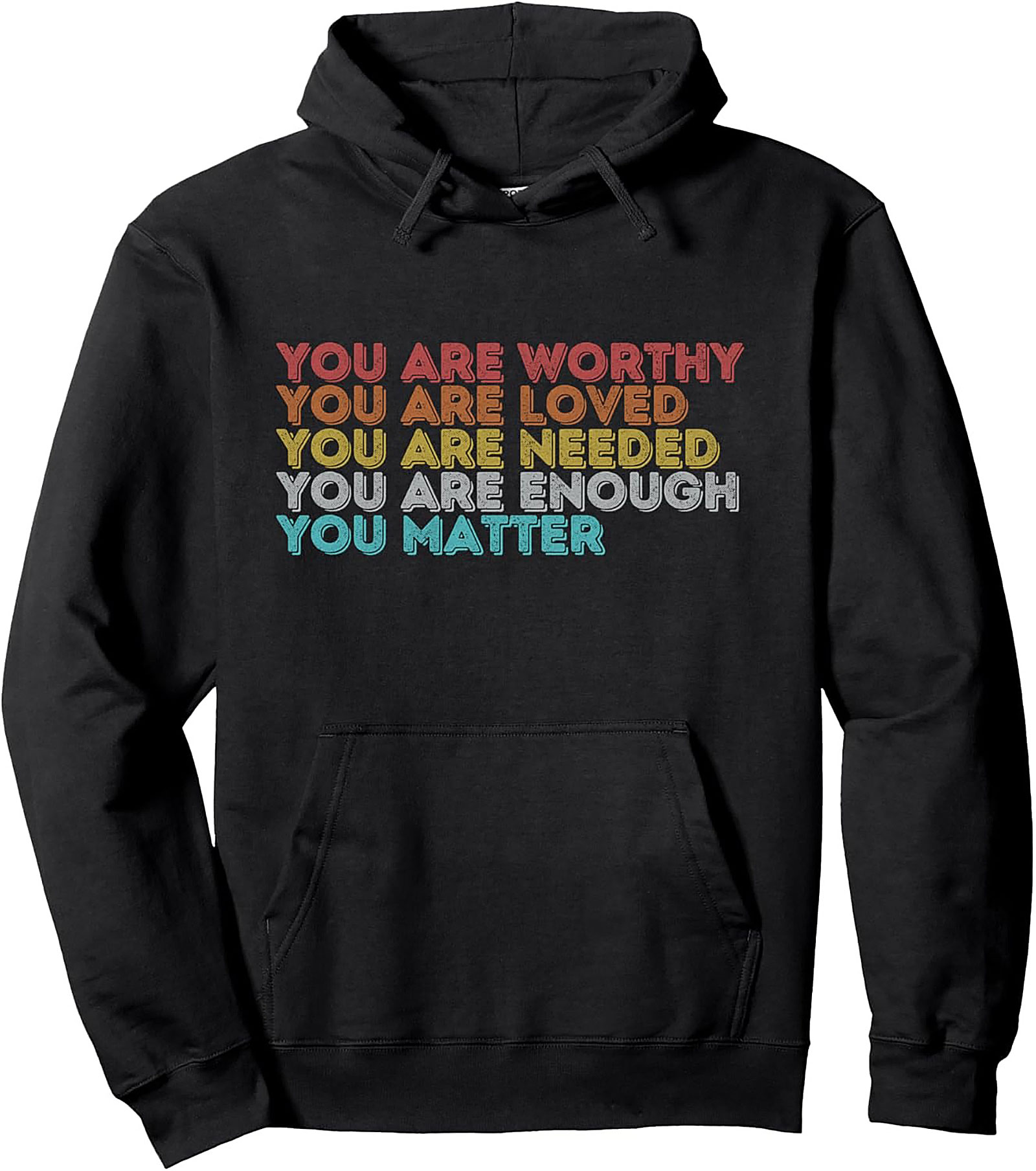You Are Worthy Positive Affirmation Hoodie Retro Pullover