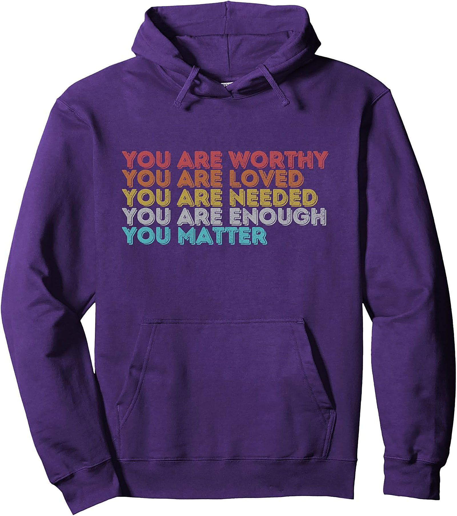 You Are Worthy Positive Affirmation Hoodie Retro Pullover