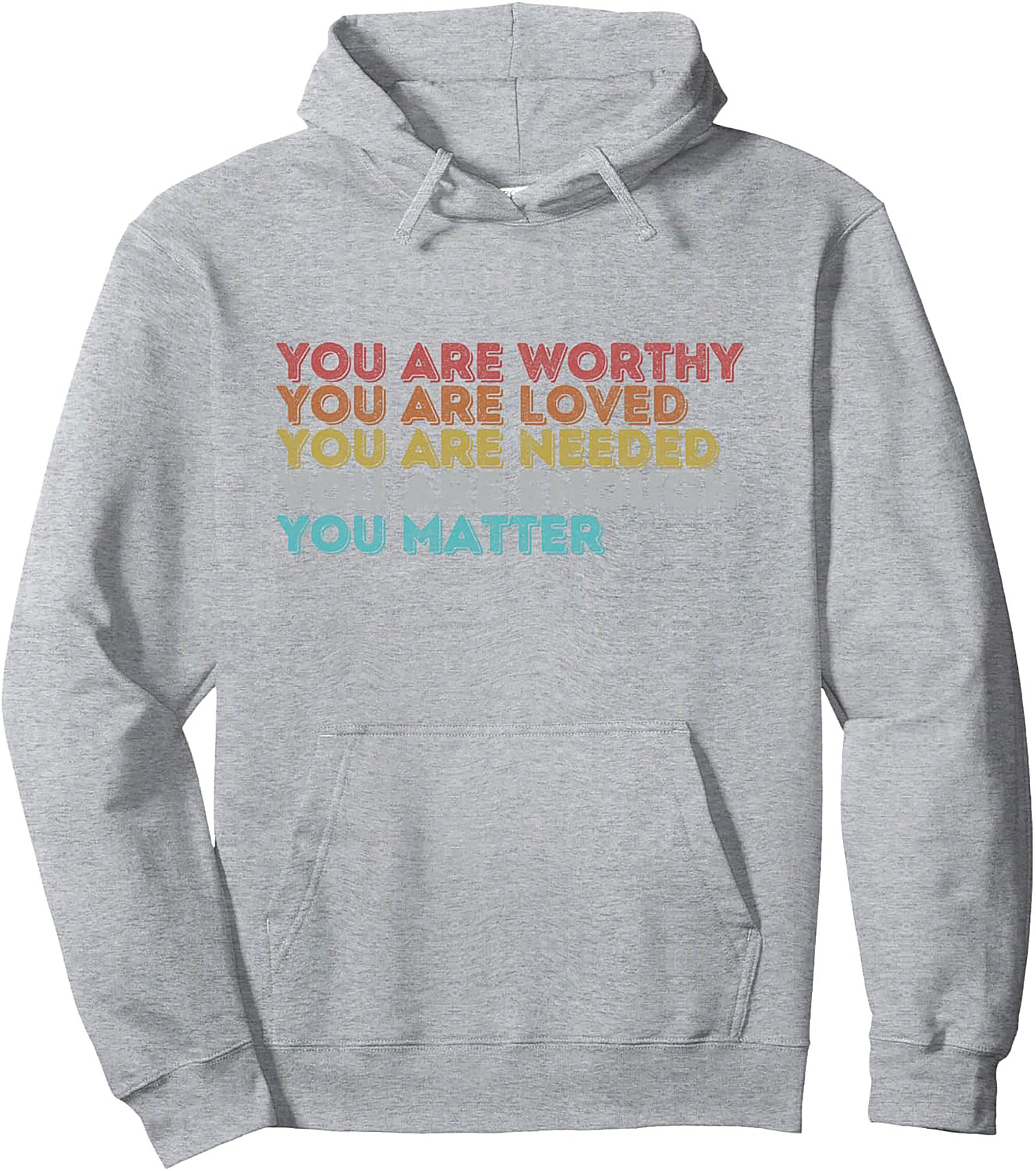 You Are Worthy Positive Affirmation Hoodie Retro Pullover