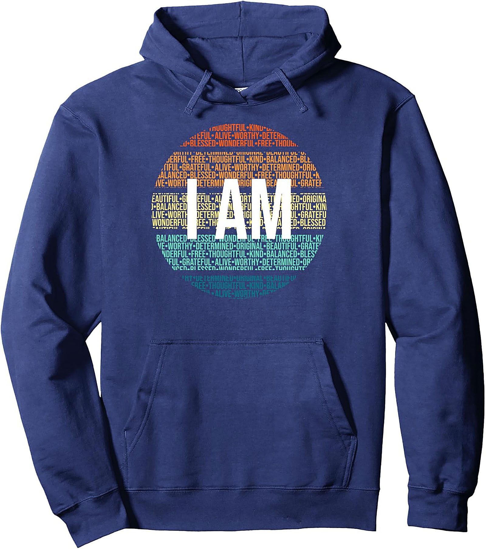  I AM Positive Affirmation Hoodie Retro Graphic Pullover