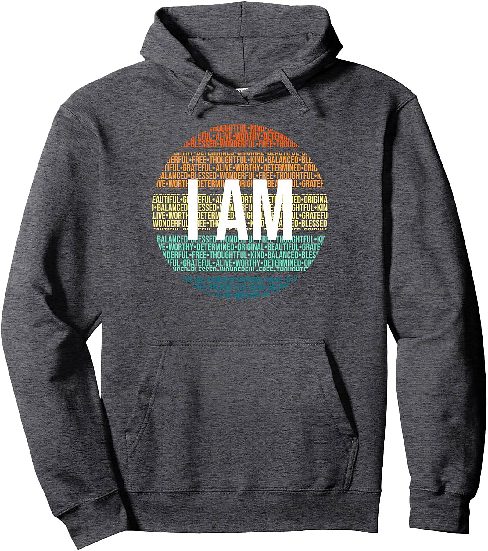  I AM Positive Affirmation Hoodie Retro Graphic Pullover