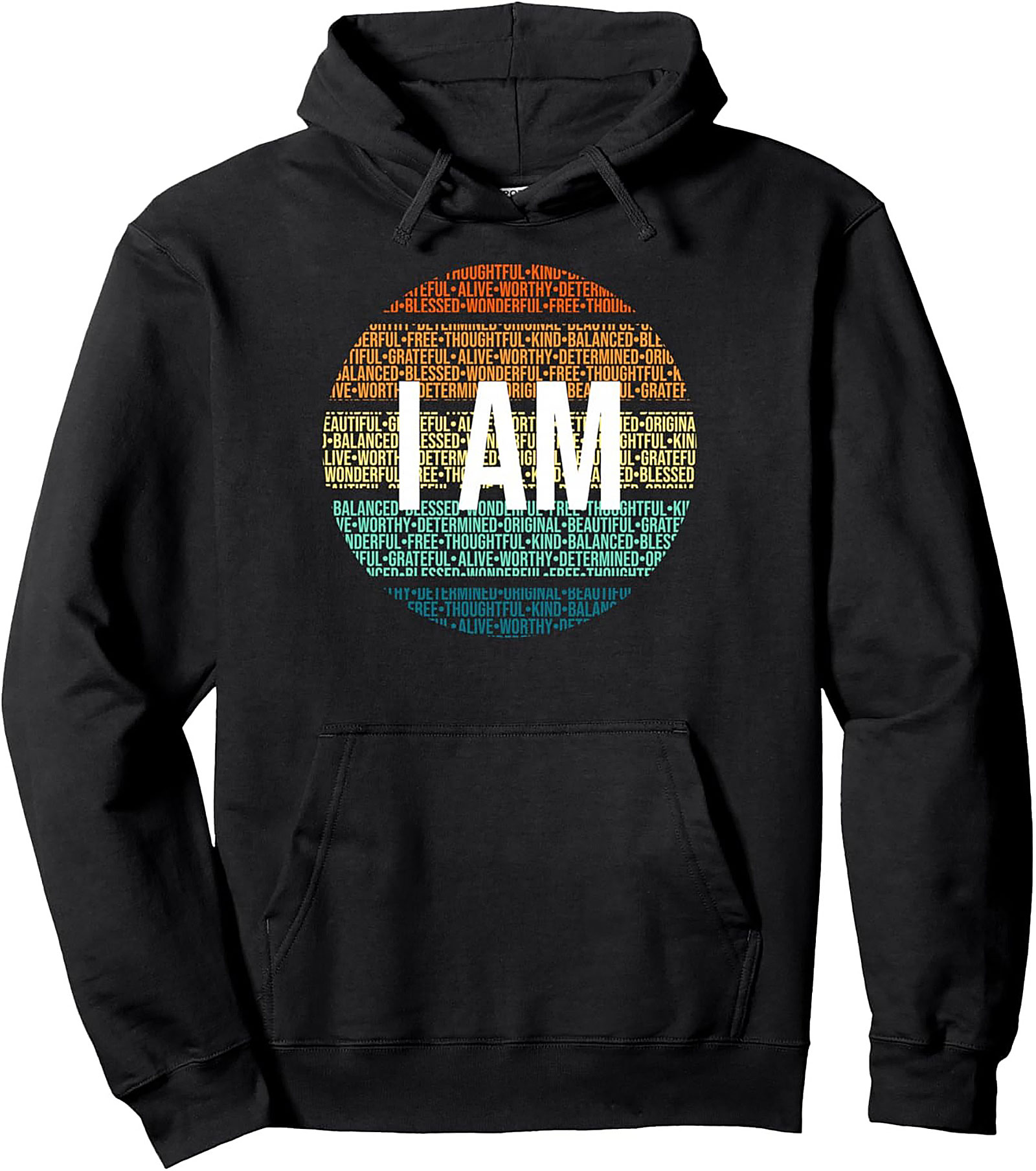 I AM Positive Affirmation Hoodie Retro Graphic Pullover