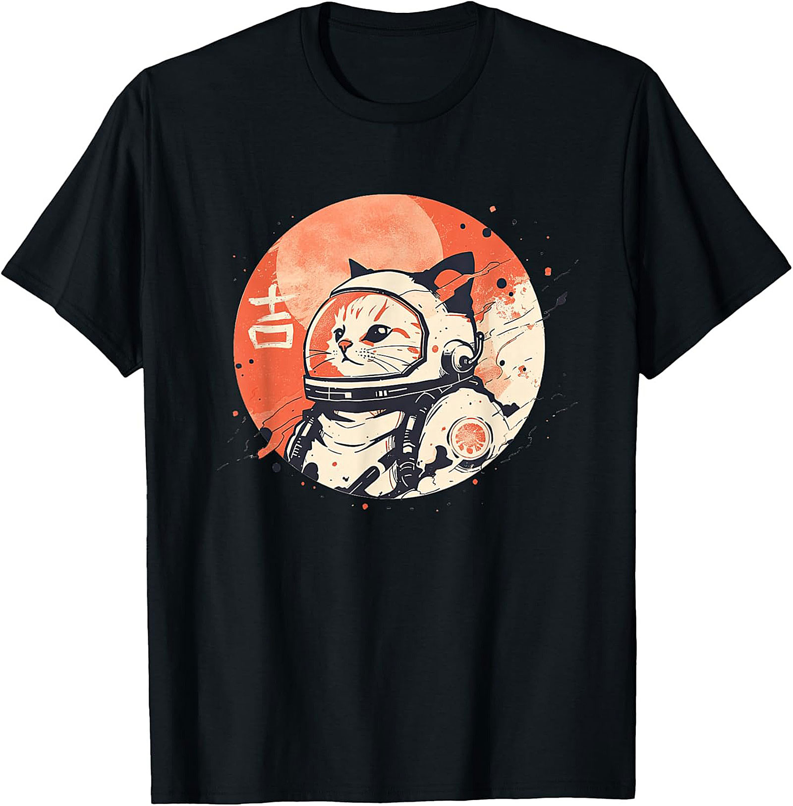 Japanese Space Cat Astronaut T-shirt - Kawaii Aesthetic Graphic Tee