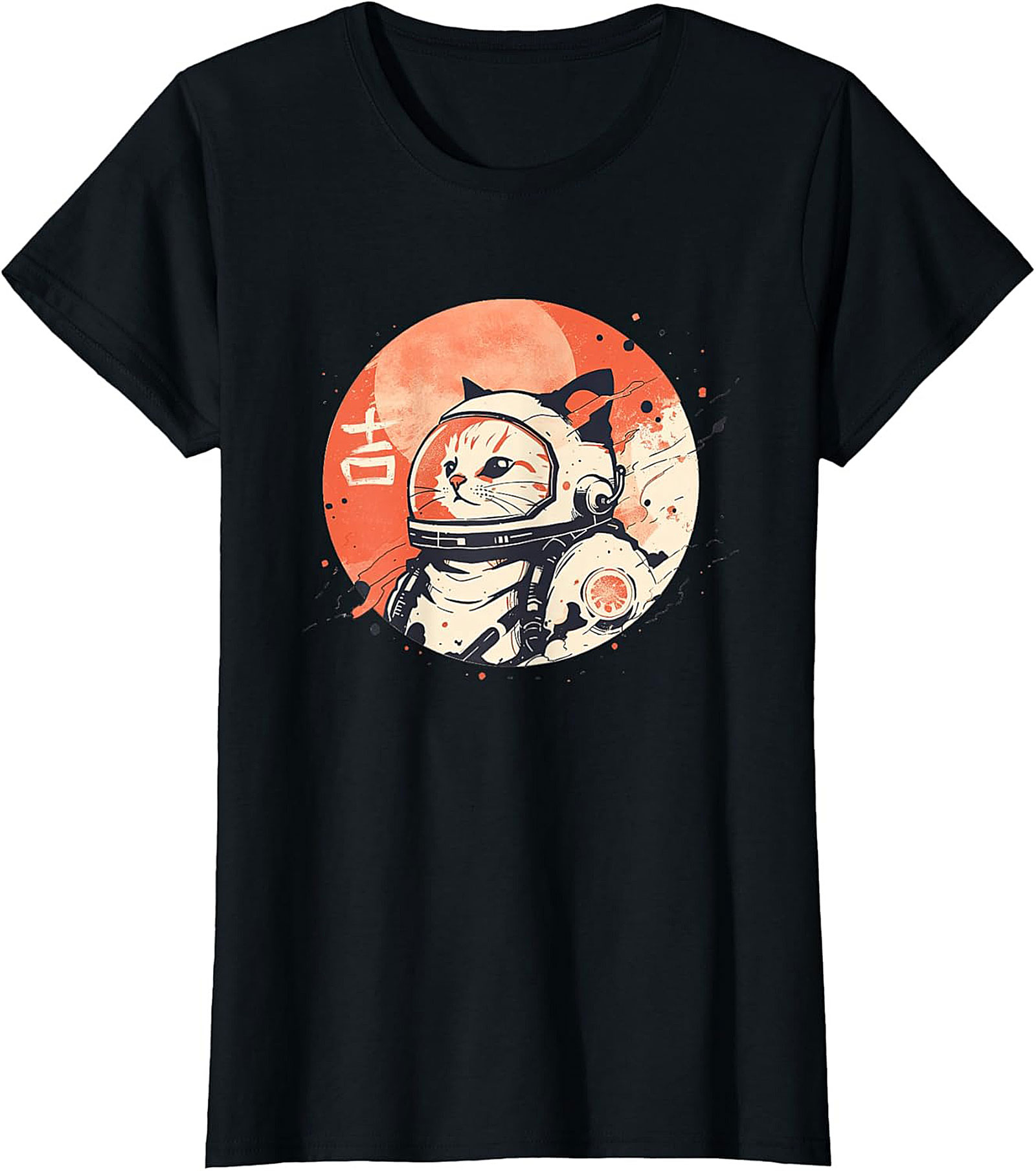 Japanese Space Cat Astronaut T-shirt - Kawaii Aesthetic Graphic Tee