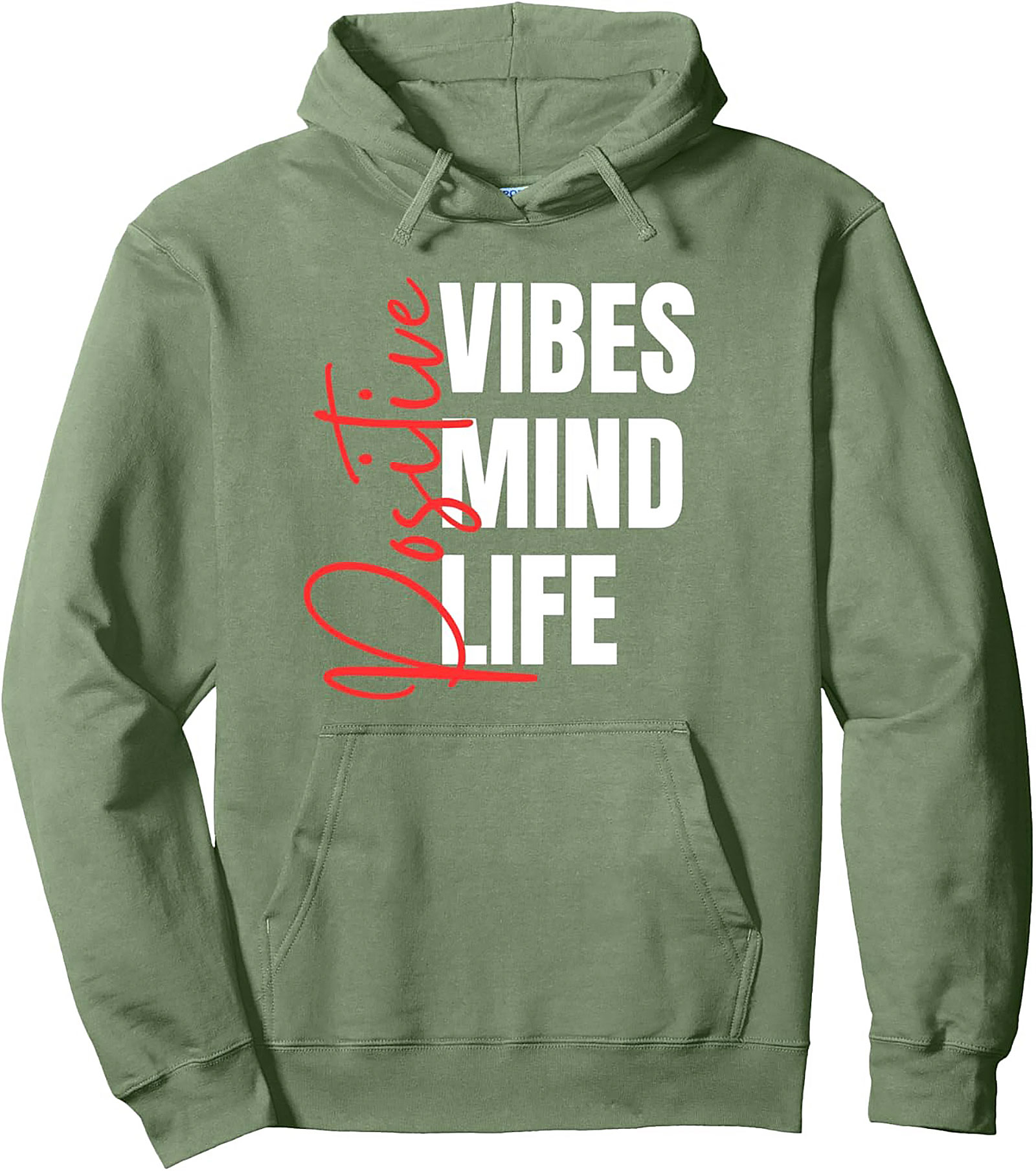 Positive Vibes Mind Life Hoodie Cozy Motivational Pullover