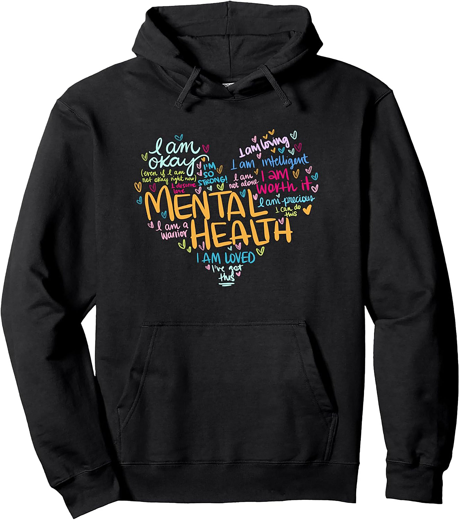 Mental Health Affirmations Hoodie Cozy Unisex Pullover