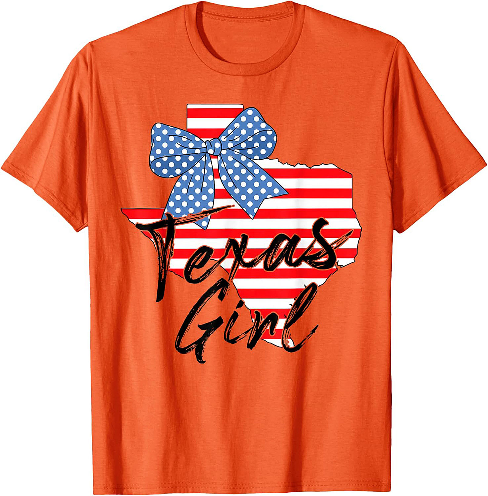 Texas Girl Patriotic Bow Graphic Tee | Soft Cotton Shirt