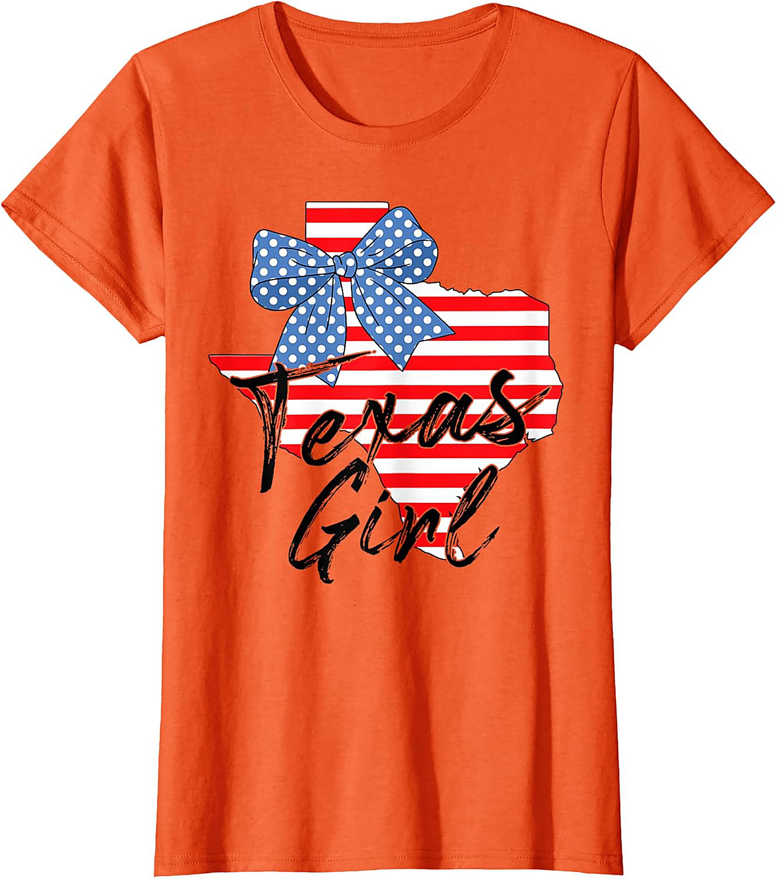 Texas Girl Patriotic Bow Graphic Tee | Soft Cotton Shirt