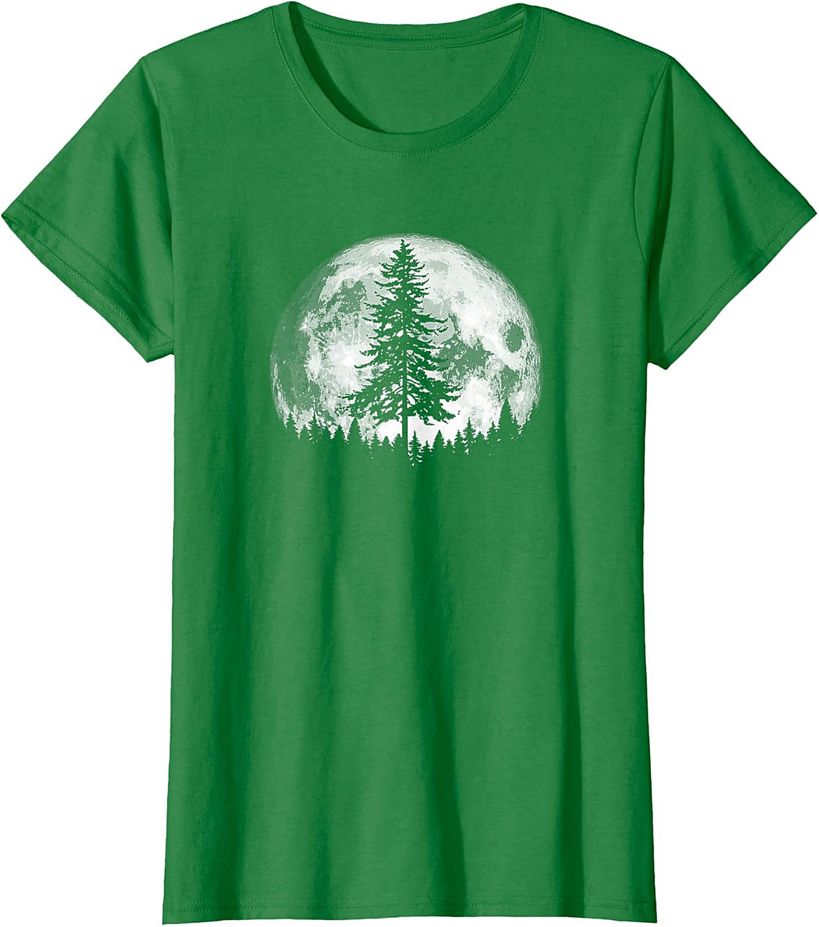 Pine Tree Full Moon Nature Graphic Tee