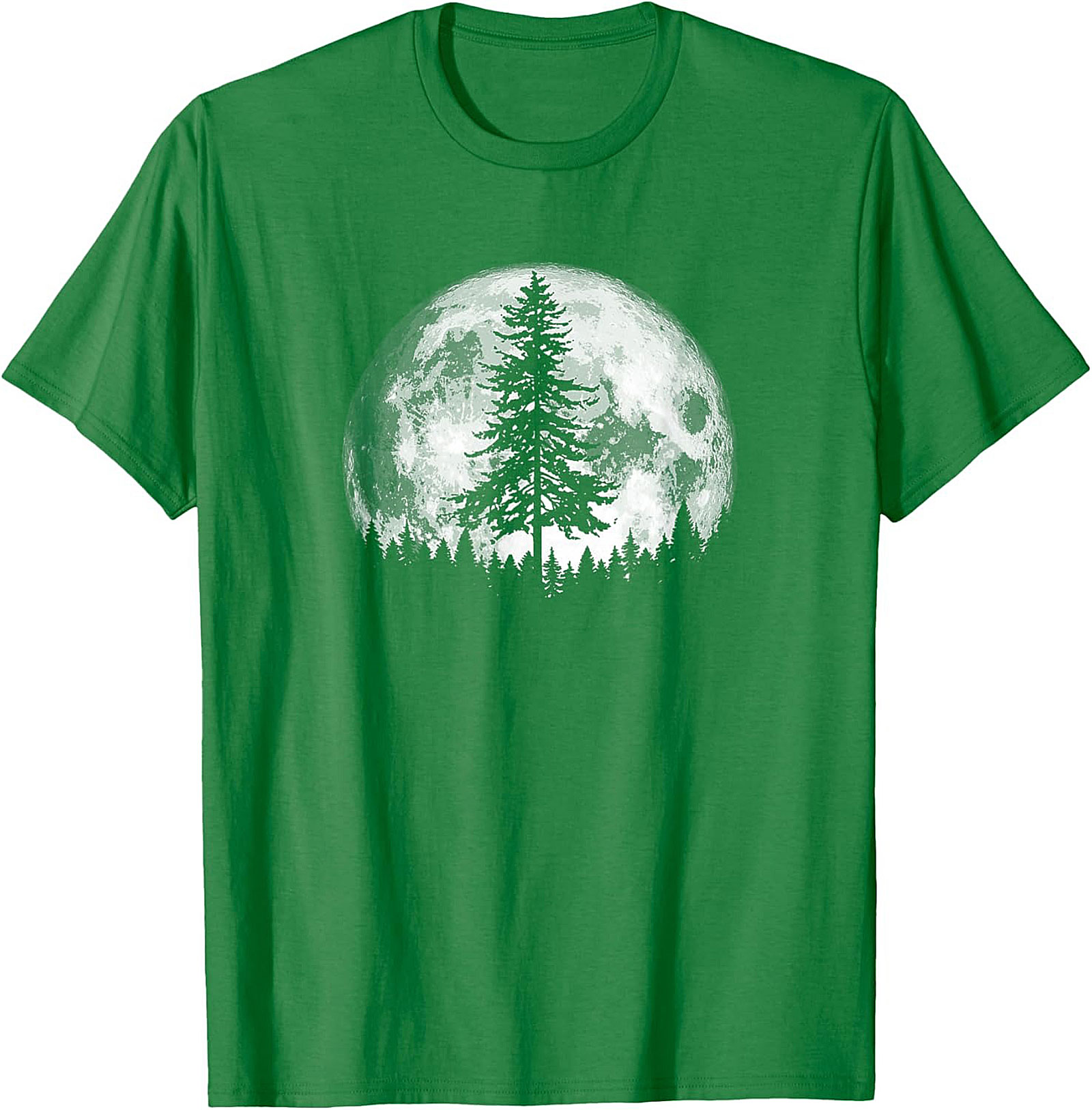 Pine Tree Full Moon Nature Graphic Tee