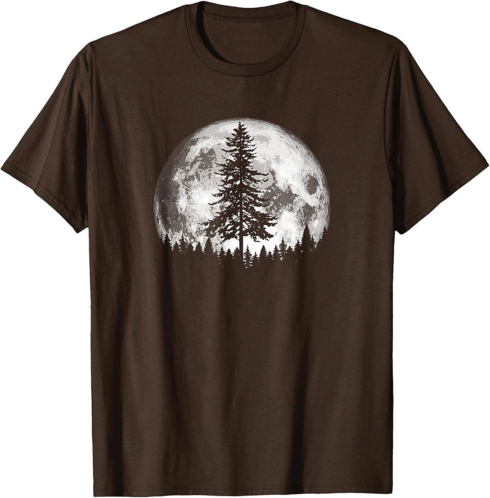 Pine Tree Full Moon Nature Graphic Tee