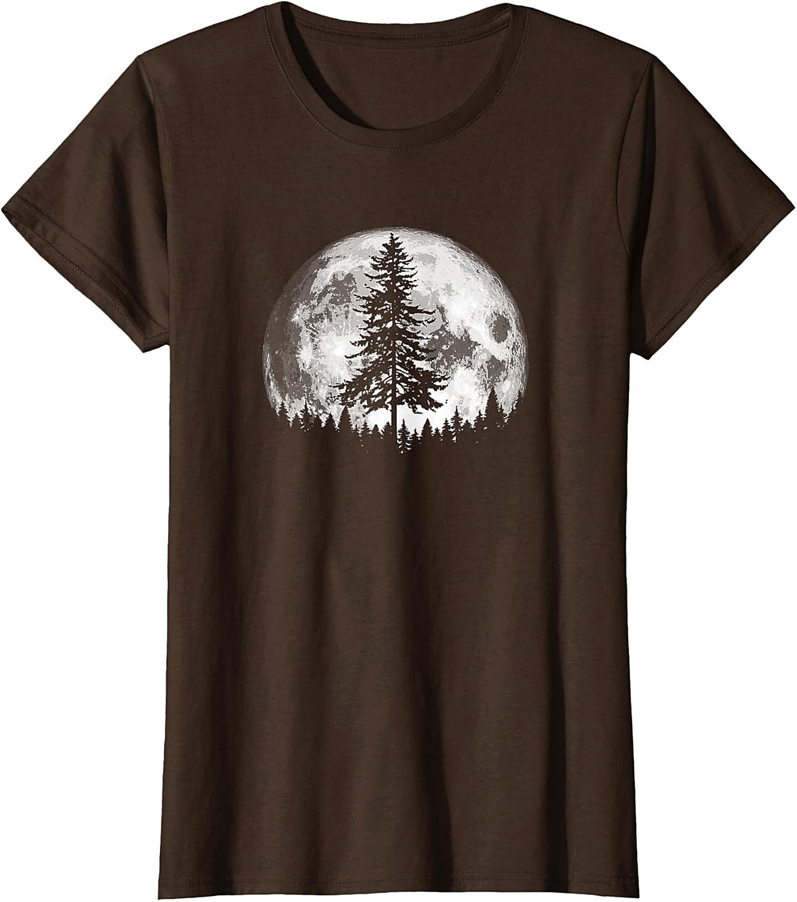 Pine Tree Full Moon Nature Graphic Tee