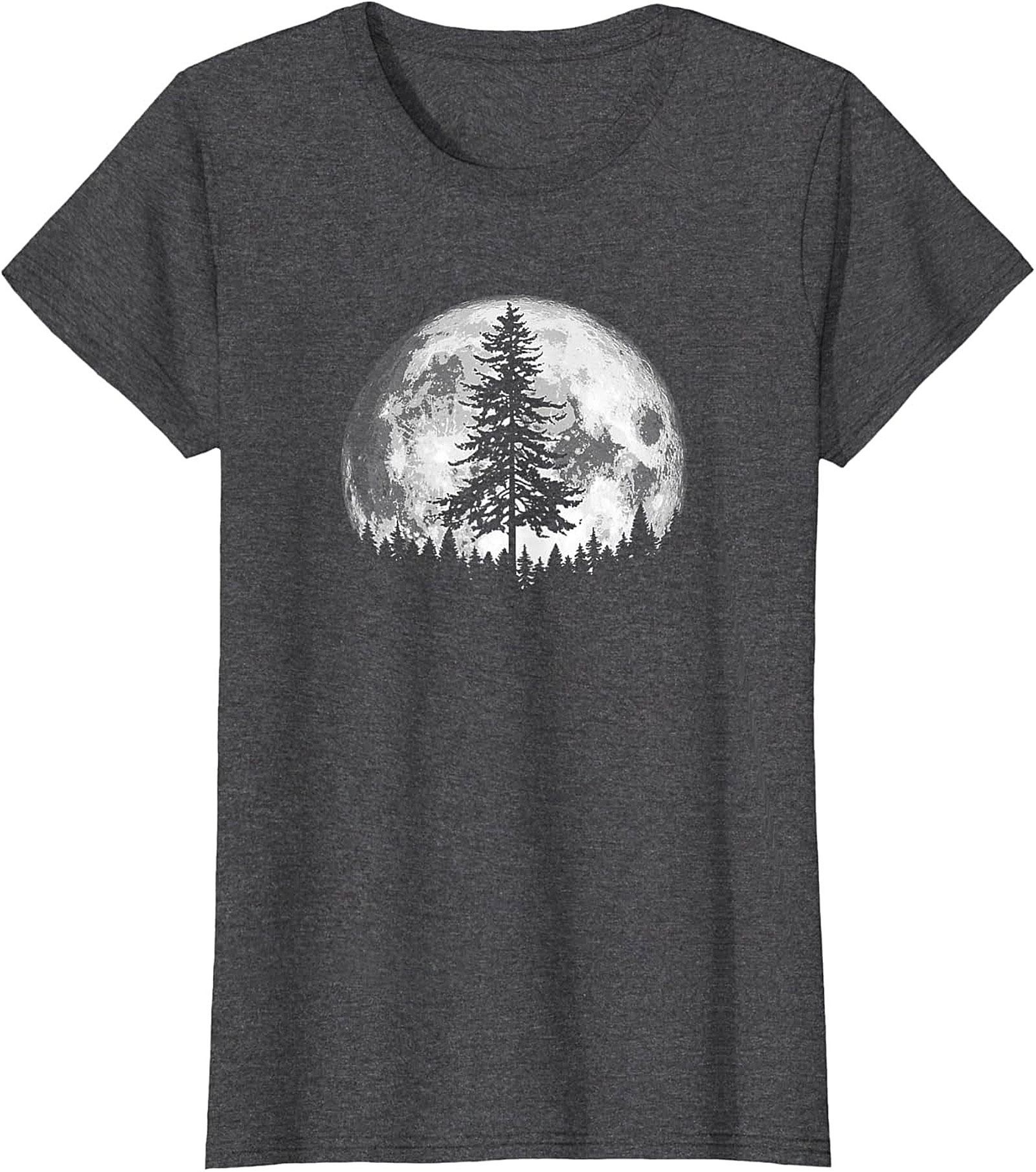 Pine Tree Full Moon Nature Graphic Tee