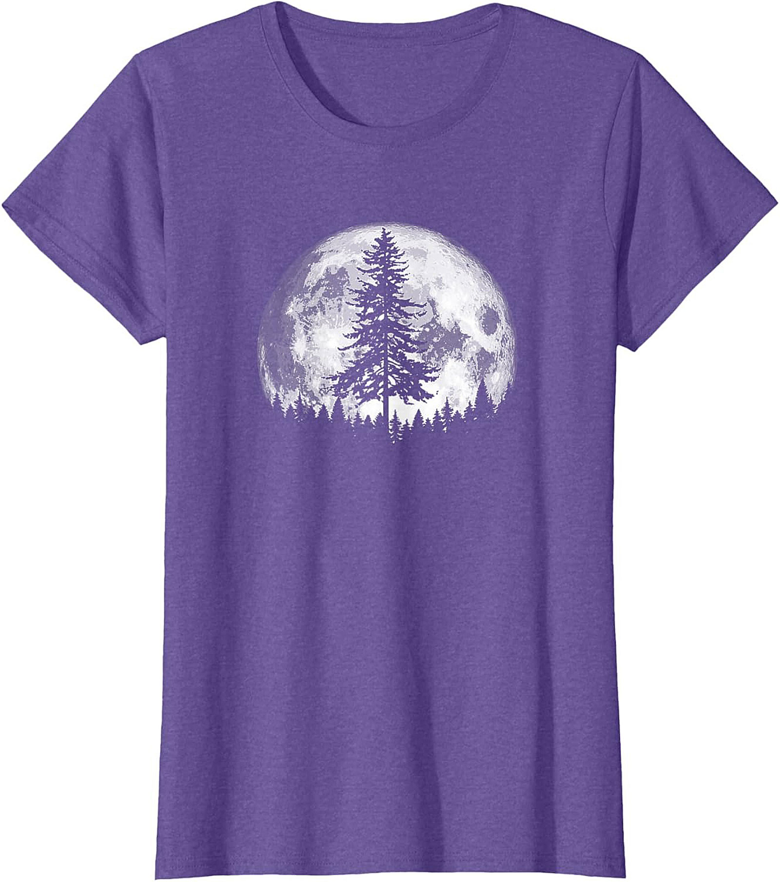 Pine Tree Full Moon Nature Graphic Tee