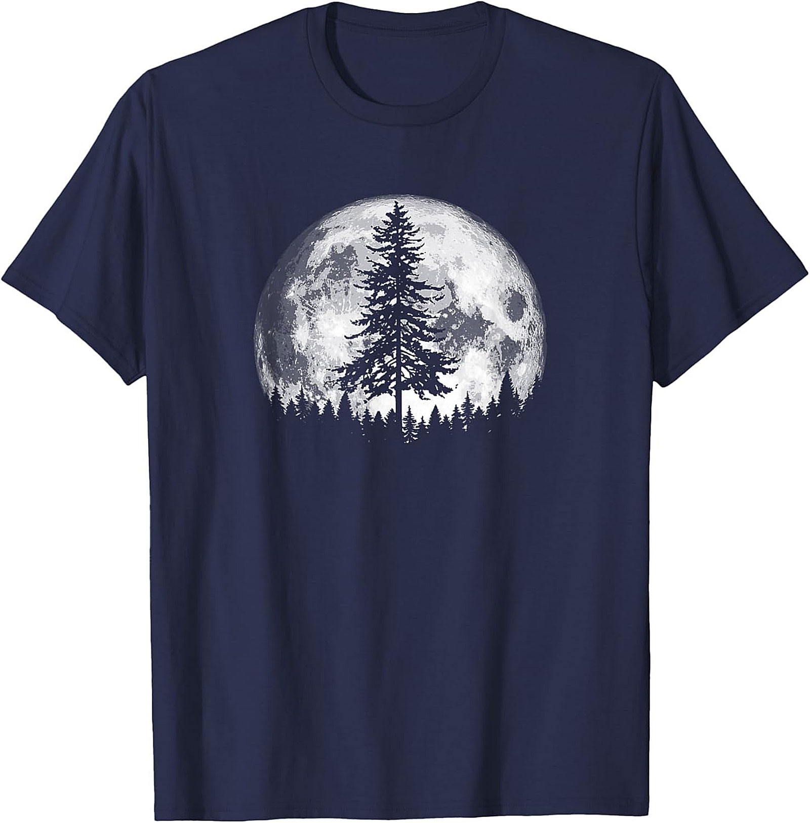 Pine Tree Full Moon Nature Graphic Tee