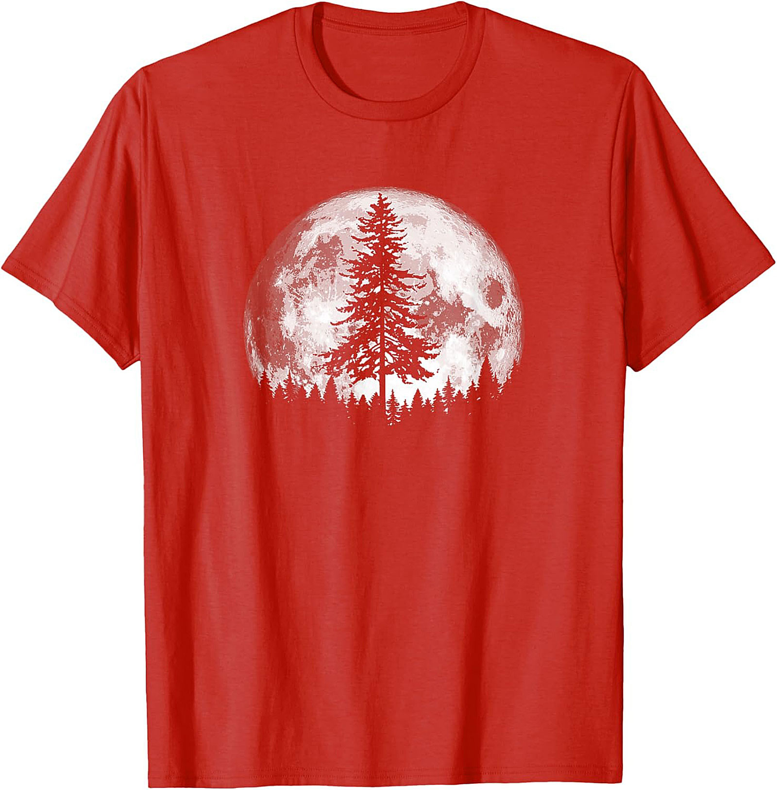 Pine Tree Full Moon Nature Graphic Tee