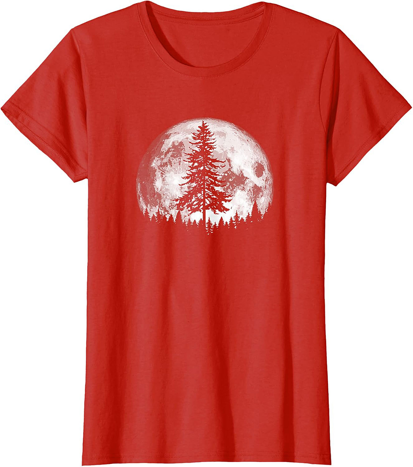 Pine Tree Full Moon Nature Graphic Tee