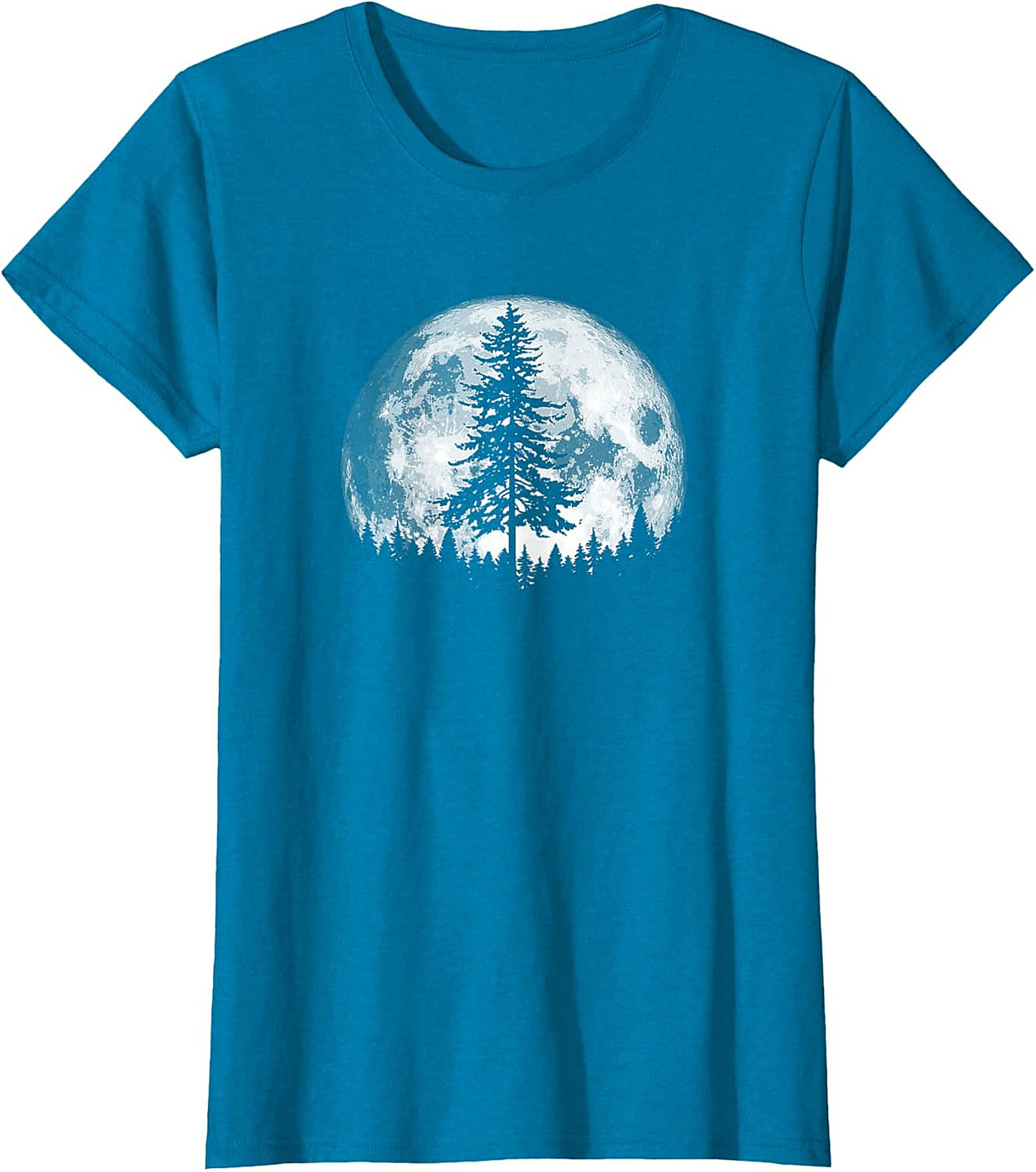 Pine Tree Full Moon Nature Graphic Tee