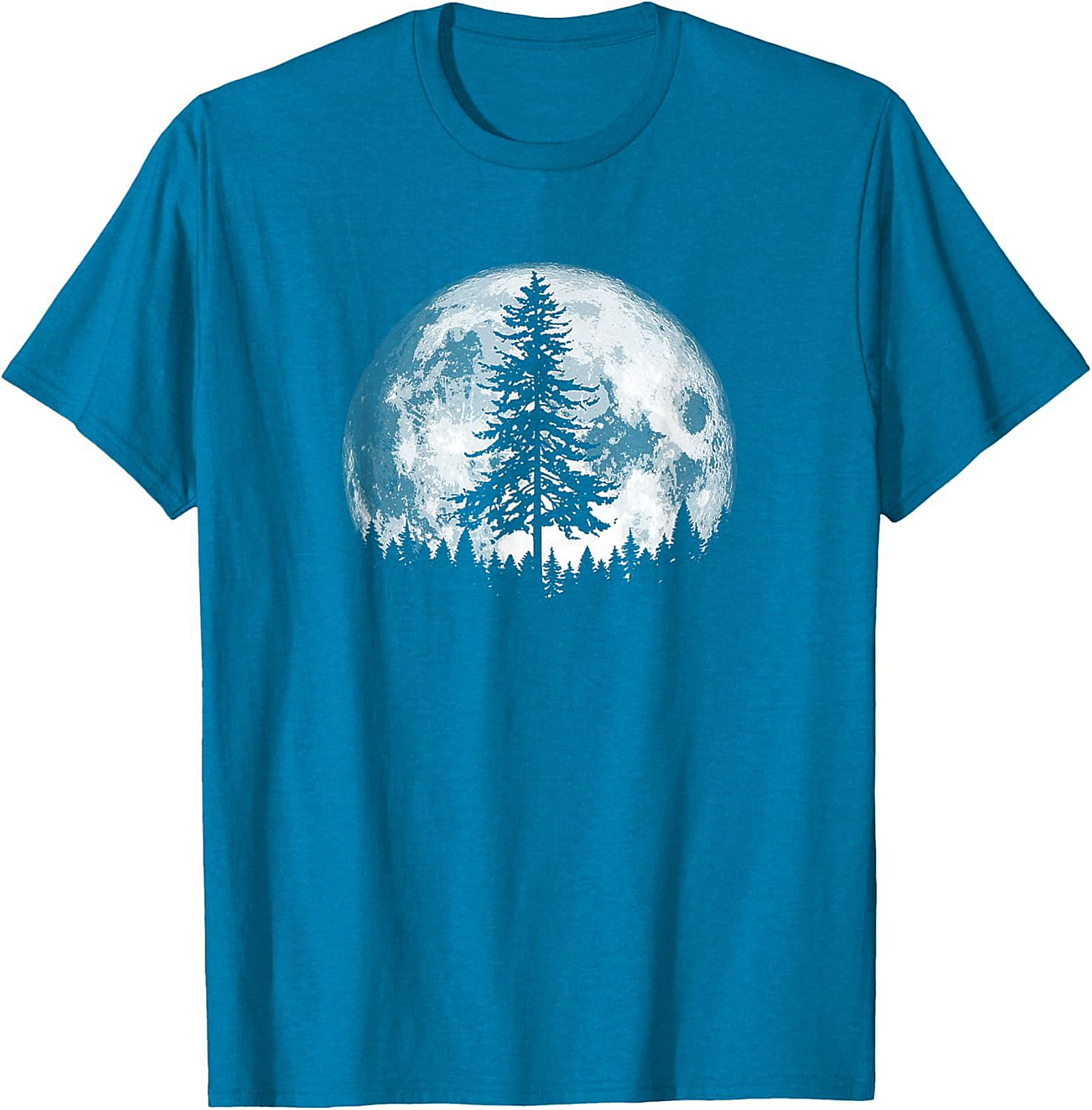 Pine Tree Full Moon Nature Graphic Tee