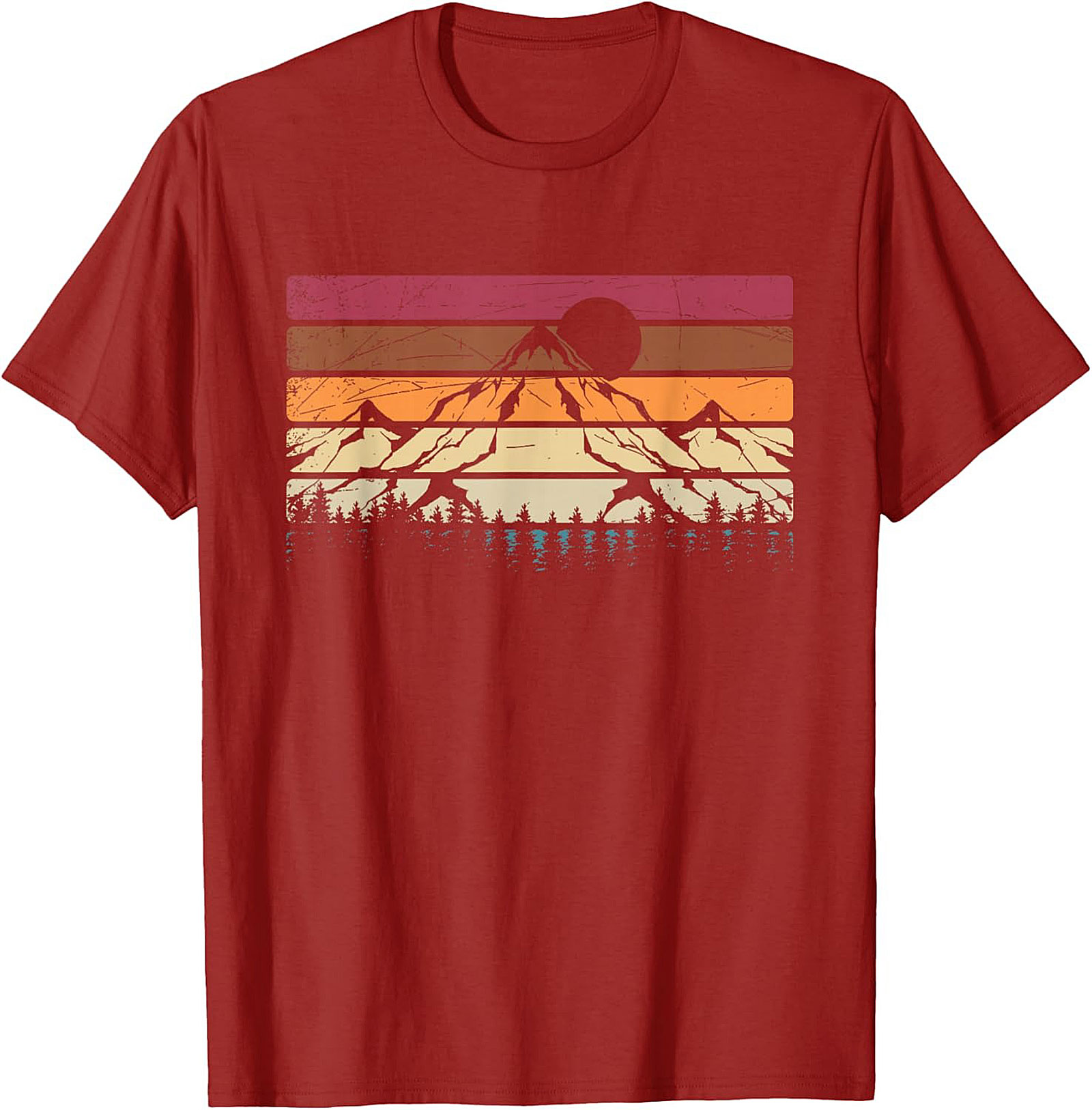 Vintage Retro Mountain Sunrise Graphic Tee