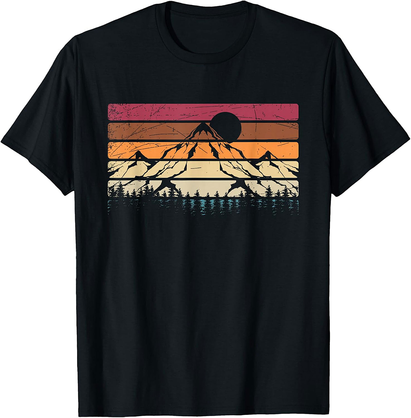 Vintage Retro Mountain Sunrise Graphic Tee