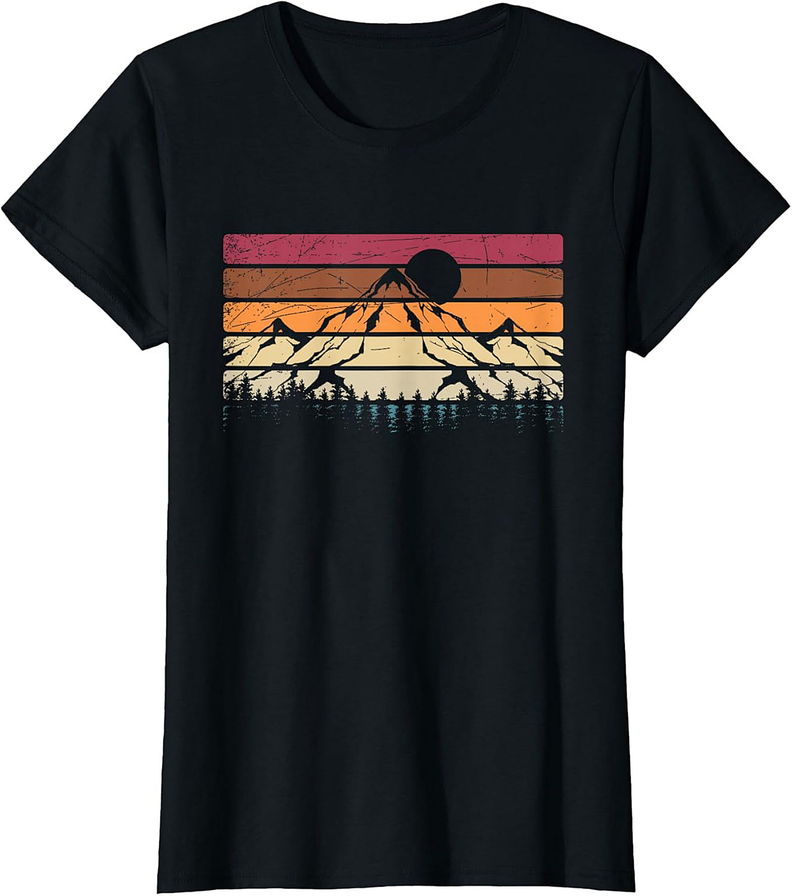 Vintage Retro Mountain Sunrise Graphic Tee
