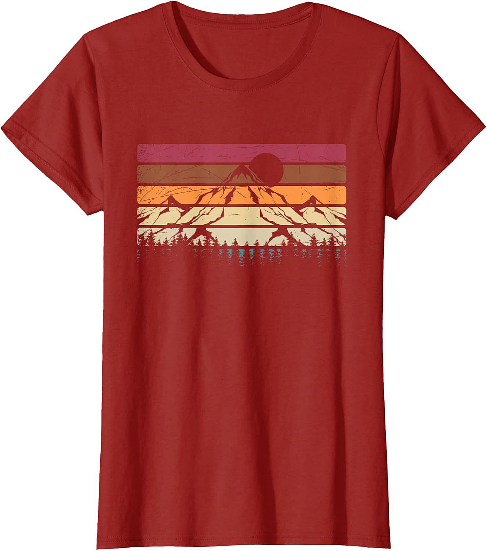 Vintage Retro Mountain Sunrise Graphic Tee