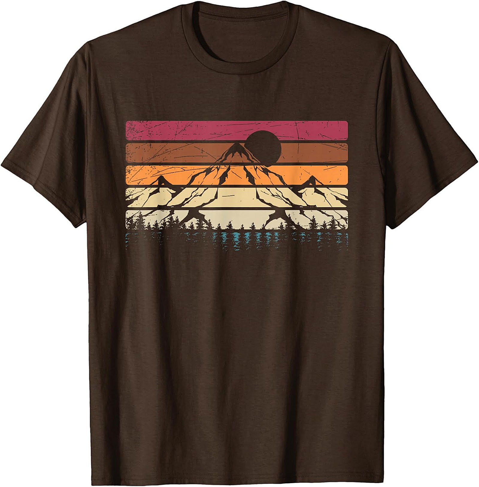 Vintage Retro Mountain Sunrise Graphic Tee