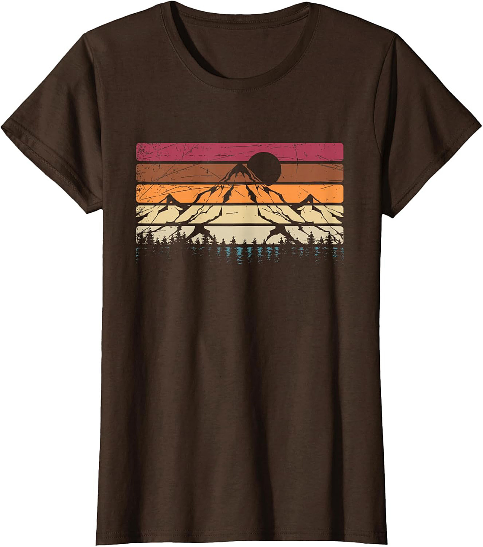 Vintage Retro Mountain Sunrise Graphic Tee