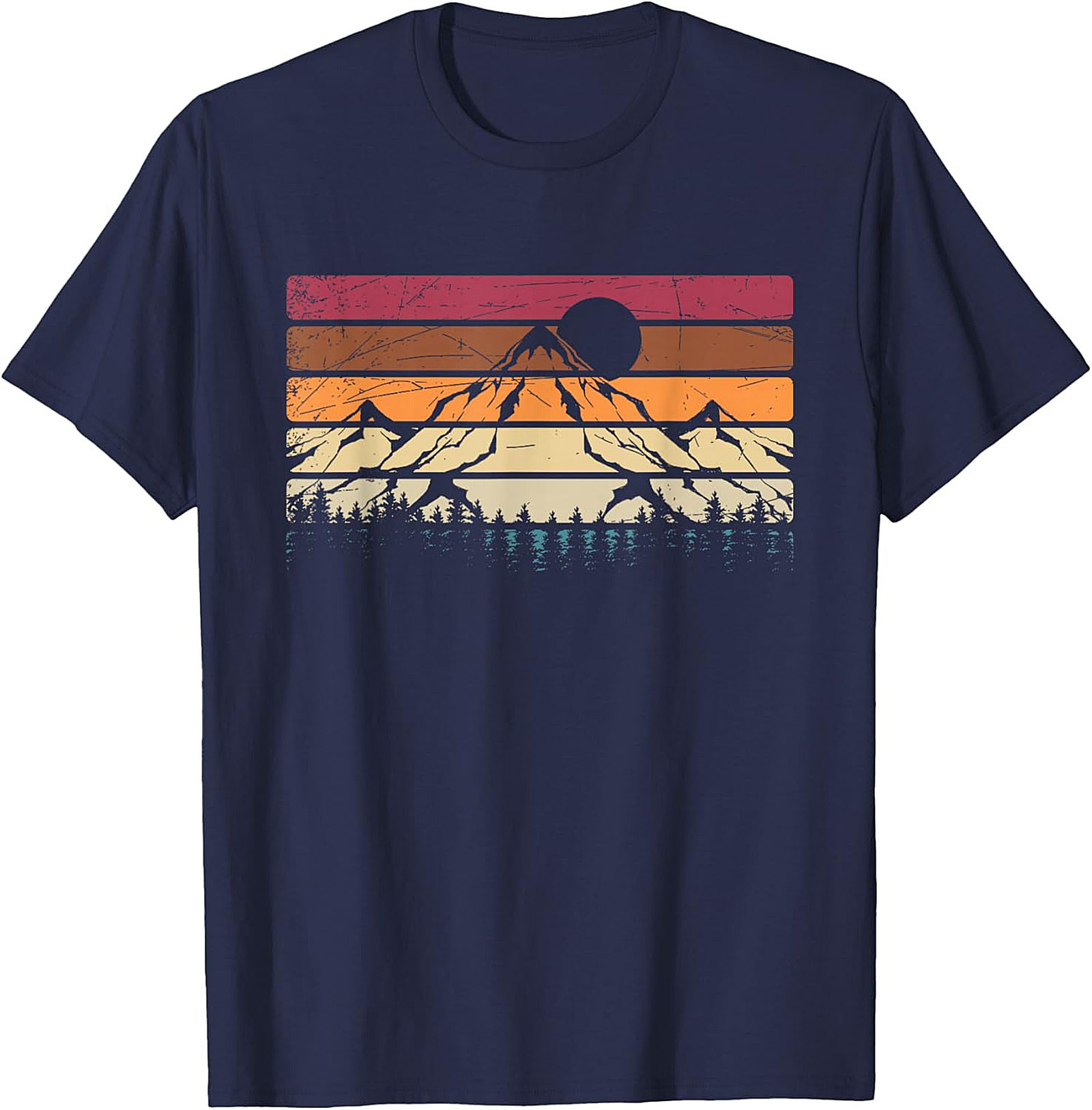 Vintage Retro Mountain Sunrise Graphic Tee