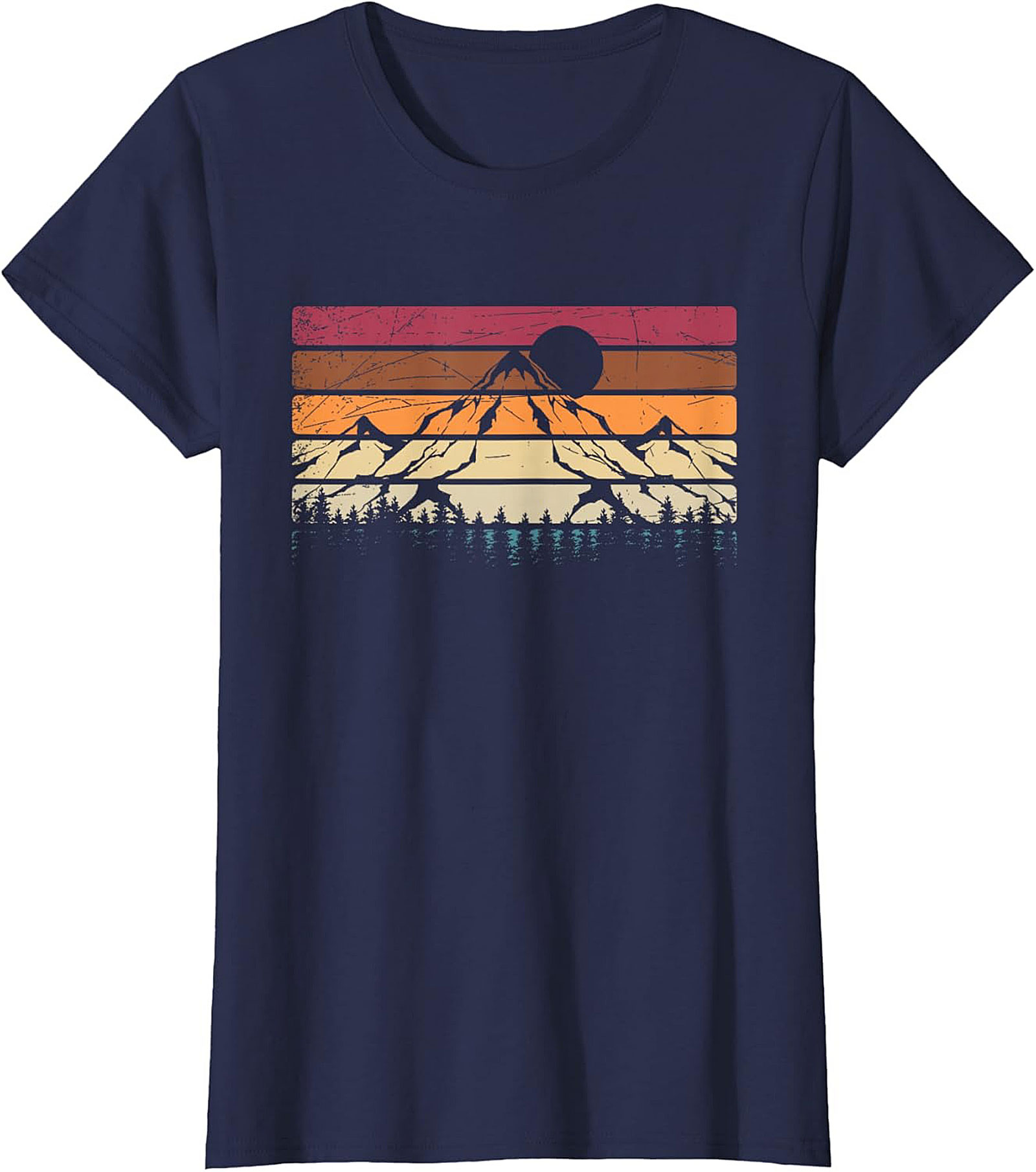 Vintage Retro Mountain Sunrise Graphic Tee