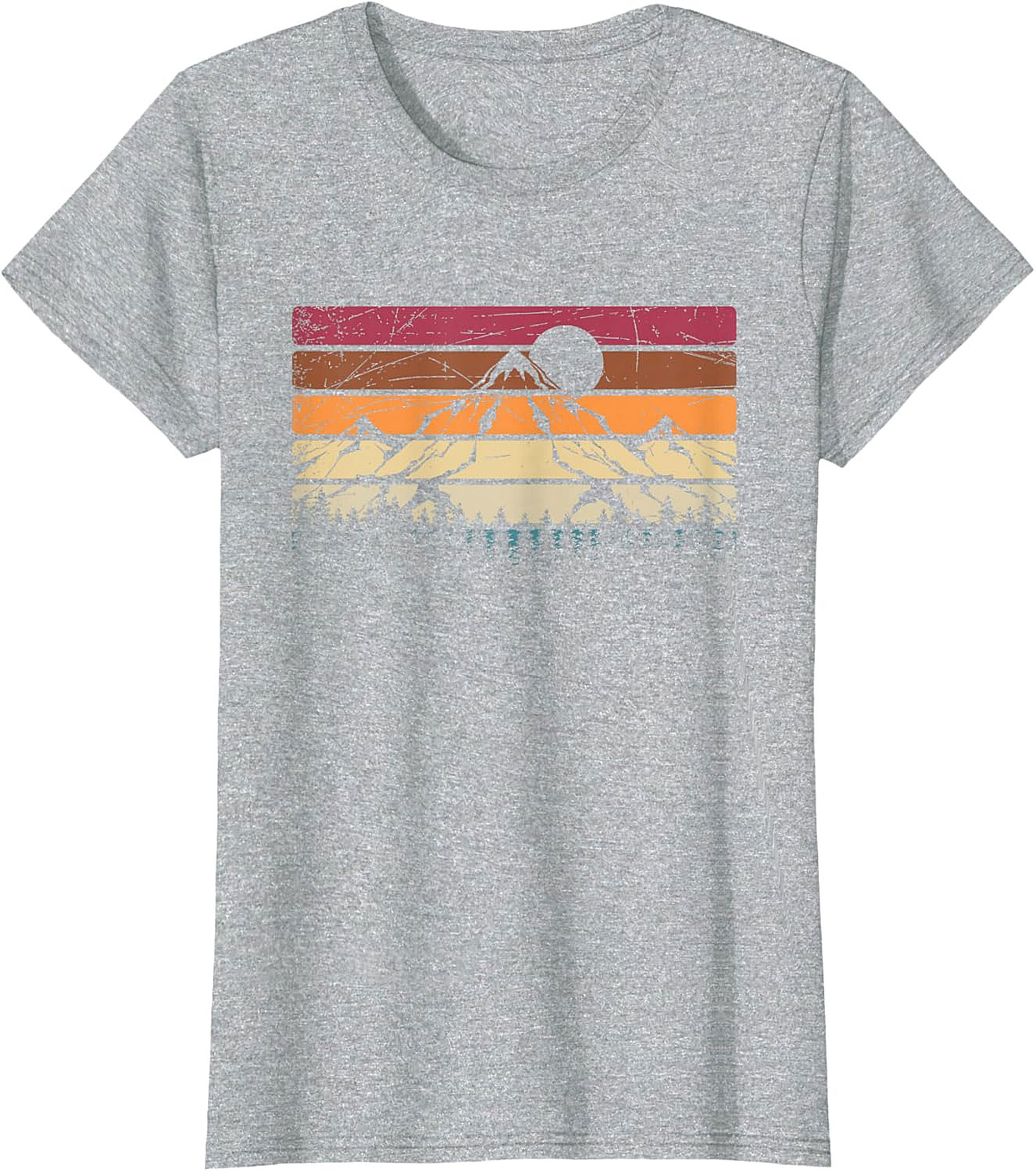 Vintage Retro Mountain Sunrise Graphic Tee