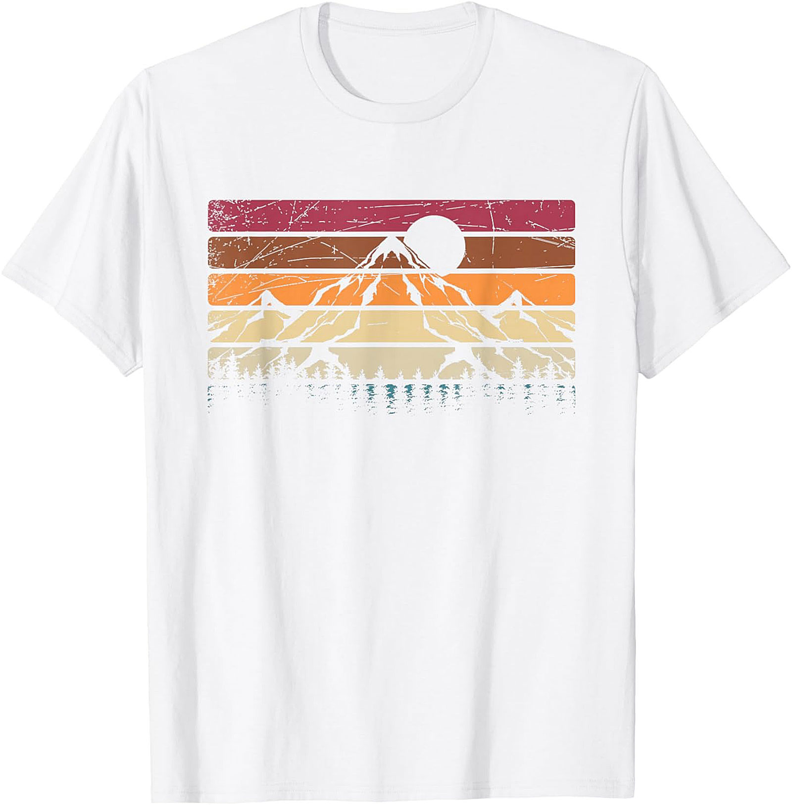 Vintage Retro Mountain Sunrise Graphic Tee