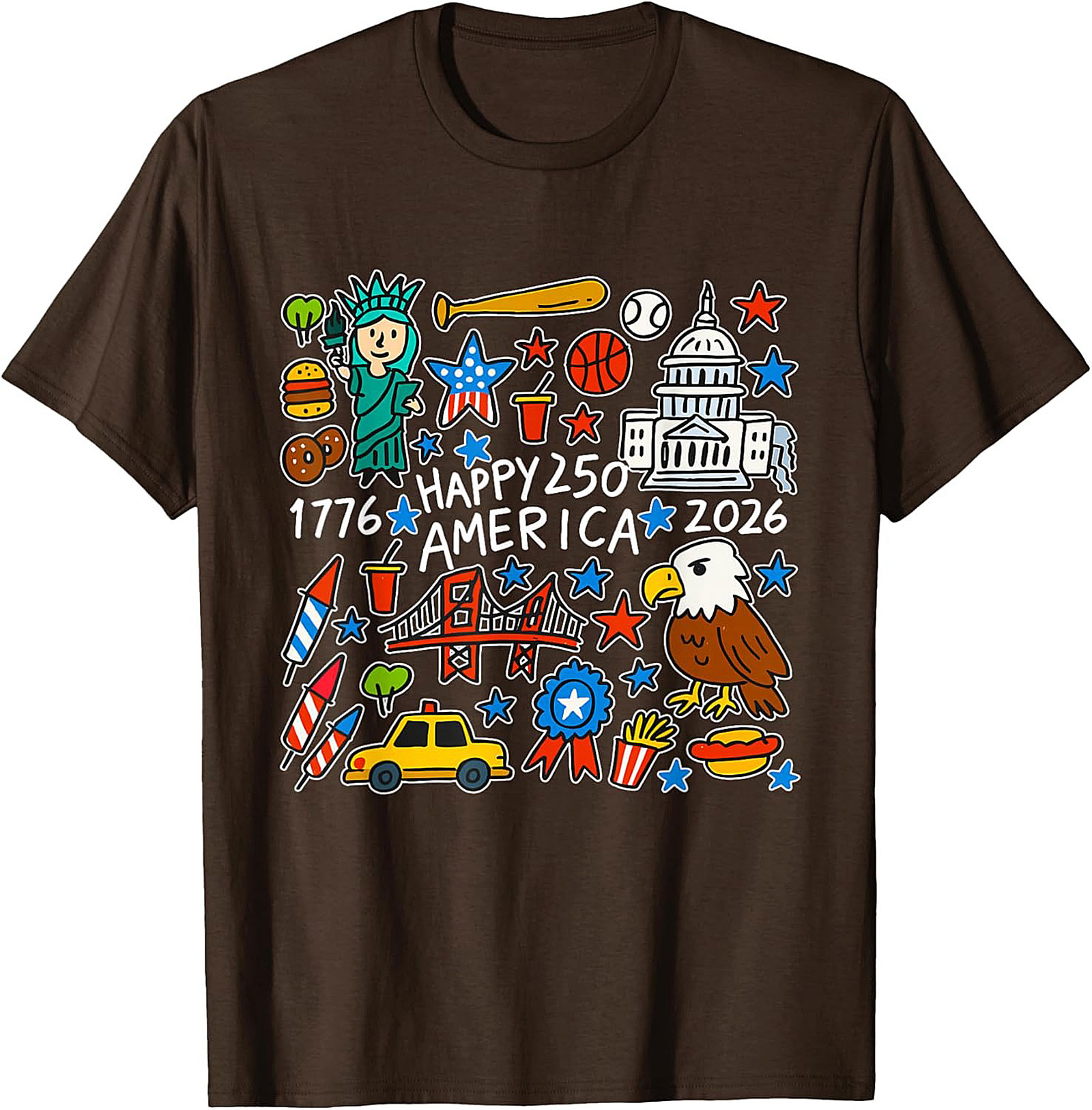 Happy 250 America T-Shirt | 1776-2026 USA Anniversary Tee