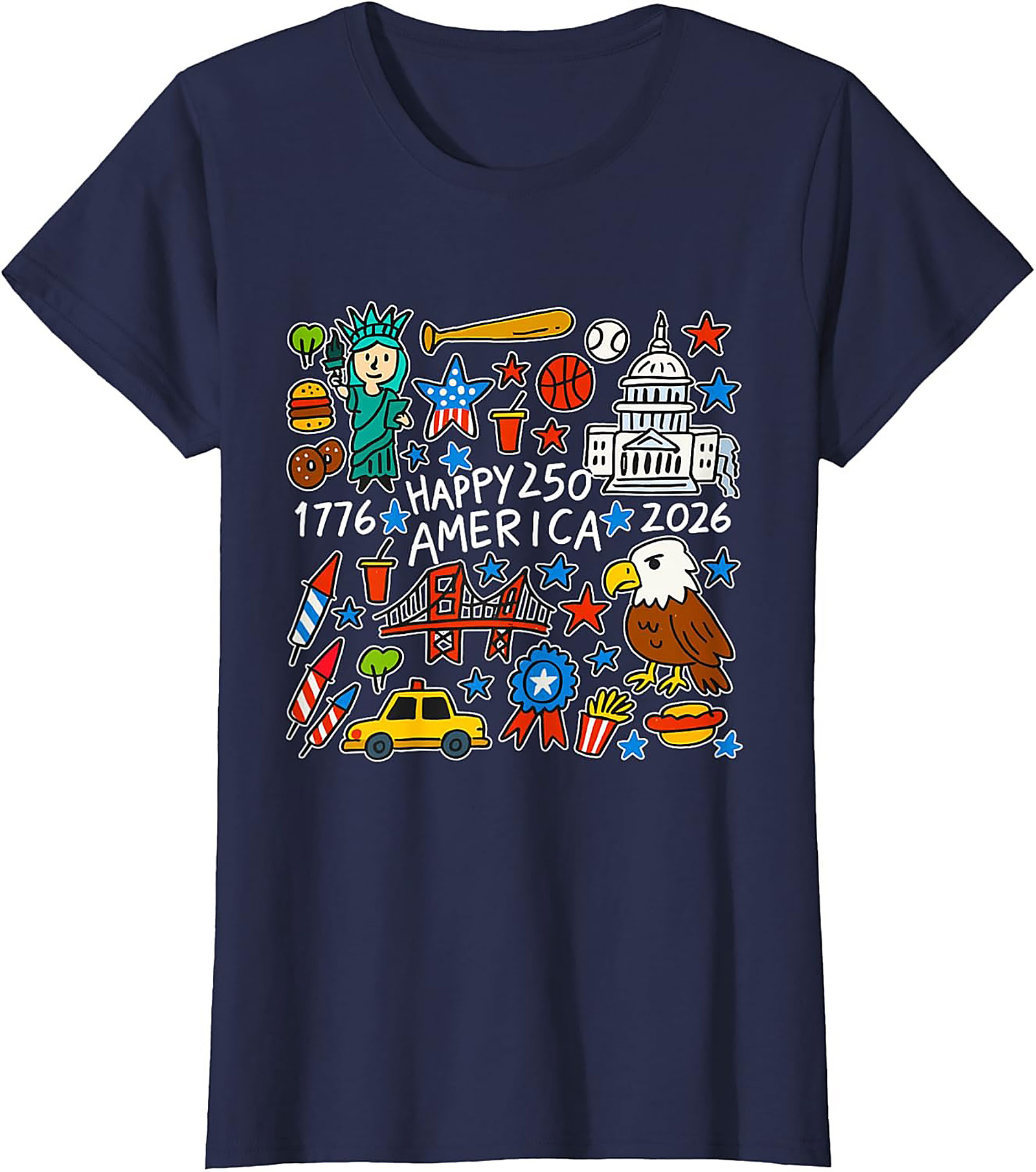 Happy 250 America T-Shirt | 1776-2026 USA Anniversary Tee