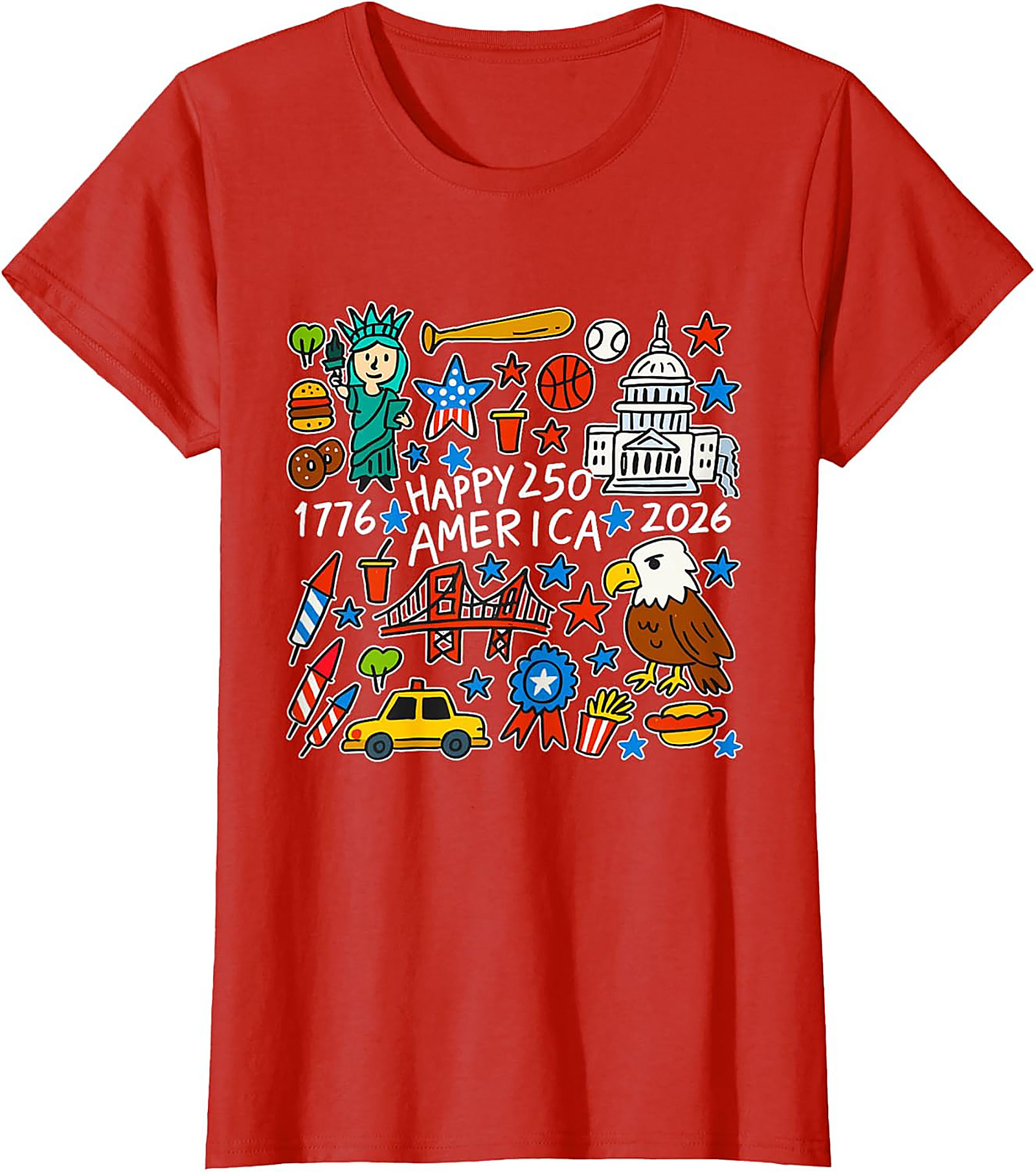 Happy 250 America T-Shirt | 1776-2026 USA Anniversary Tee