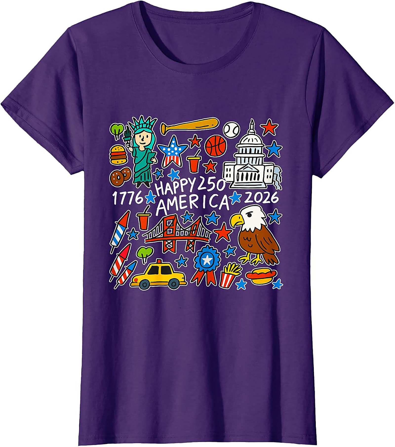 Happy 250 America T-Shirt | 1776-2026 USA Anniversary Tee
