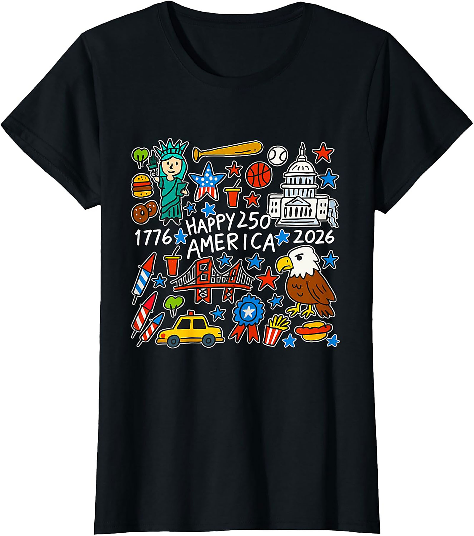 Happy 250 America T-Shirt | 1776-2026 USA Anniversary Tee
